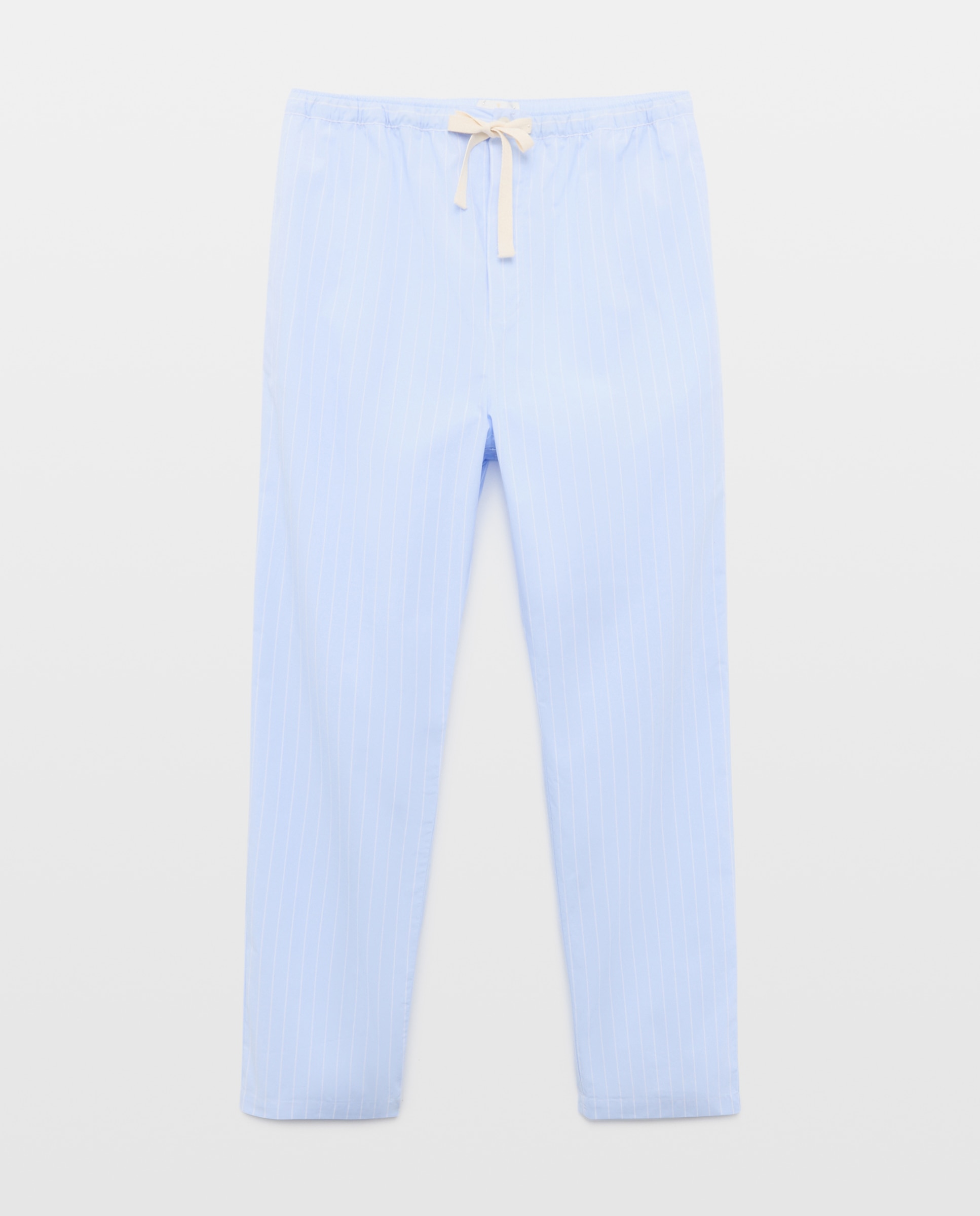 Calças de Pijama em Popelina de Algodão 400 Azul-4