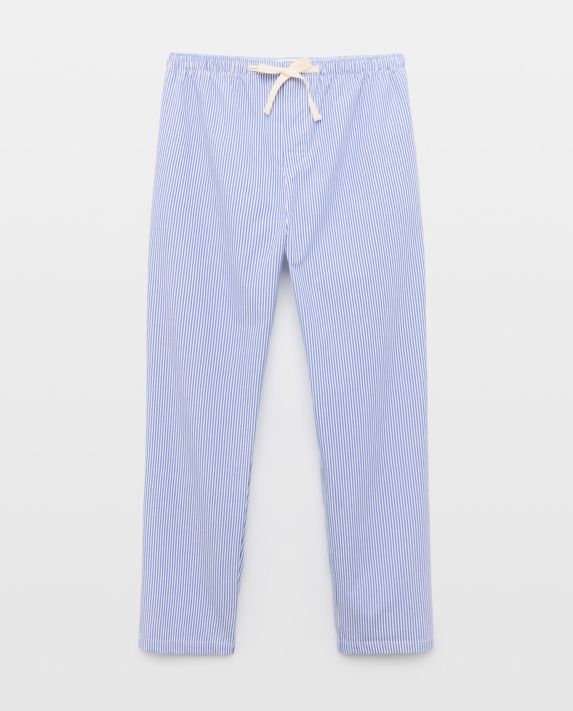 Calças de Pijama em Popelina de Algodão 400 Azul-4