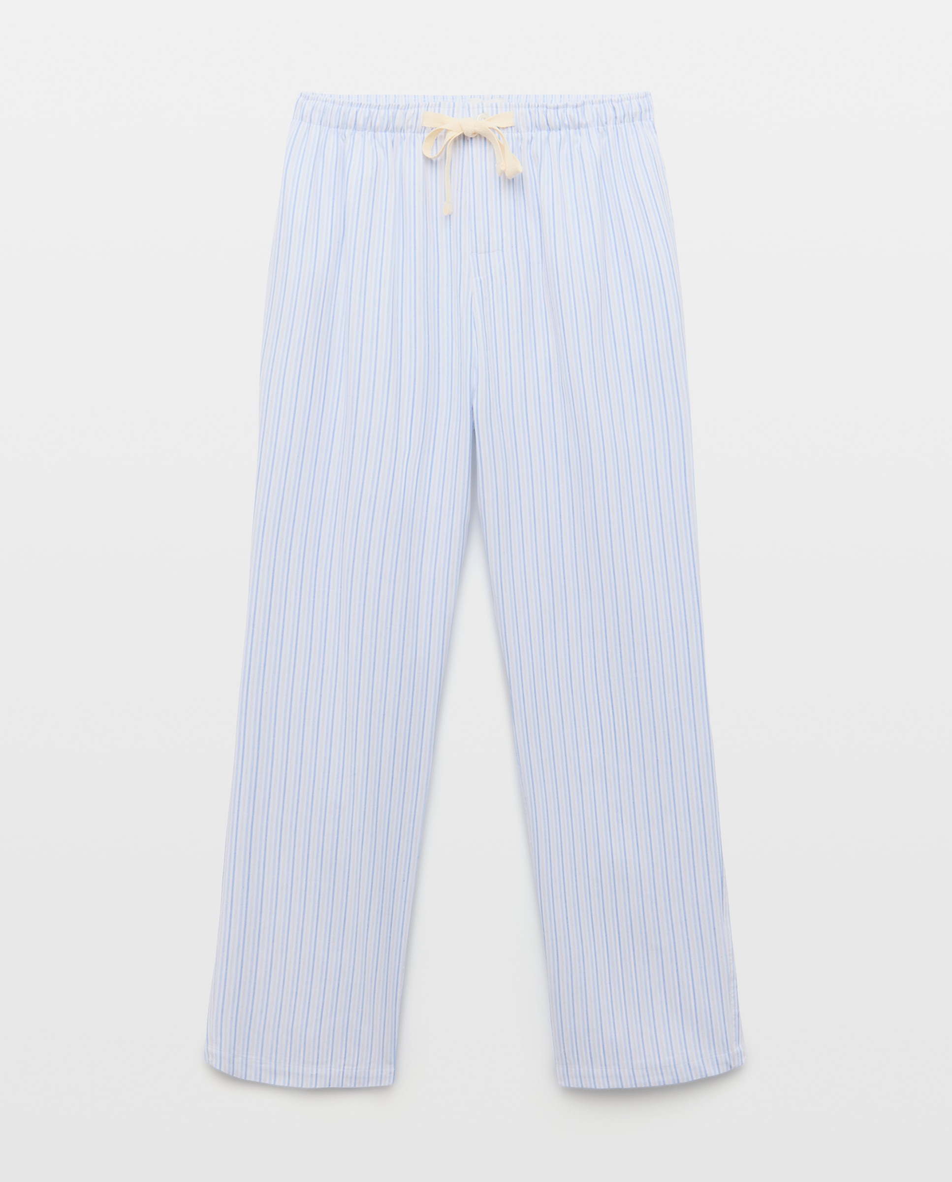 Pantalón largo de pijama franela rayas 100% algodón sostenible hombre - Emidio Tucci - Blanco Blanco-4