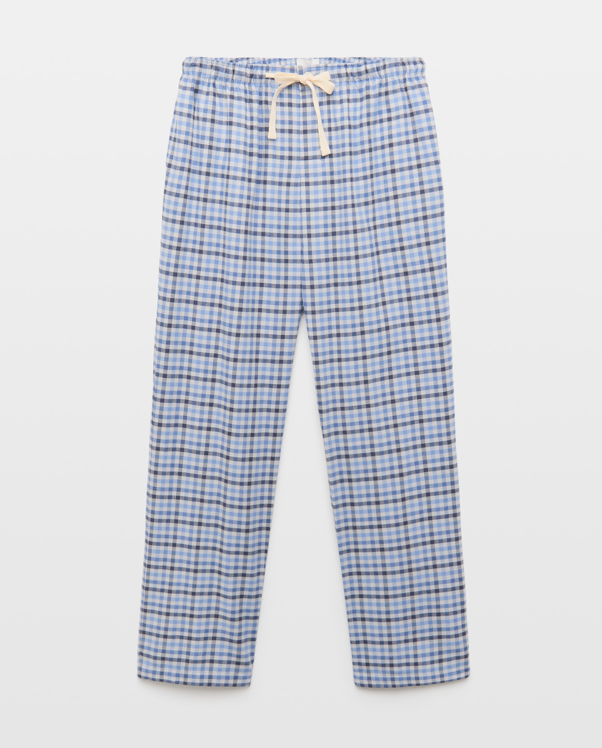Pantalón largo de pijama franela vichy 100% algodón sostenible hombre - Emidio Tucci - Azul marino Azul marino-4