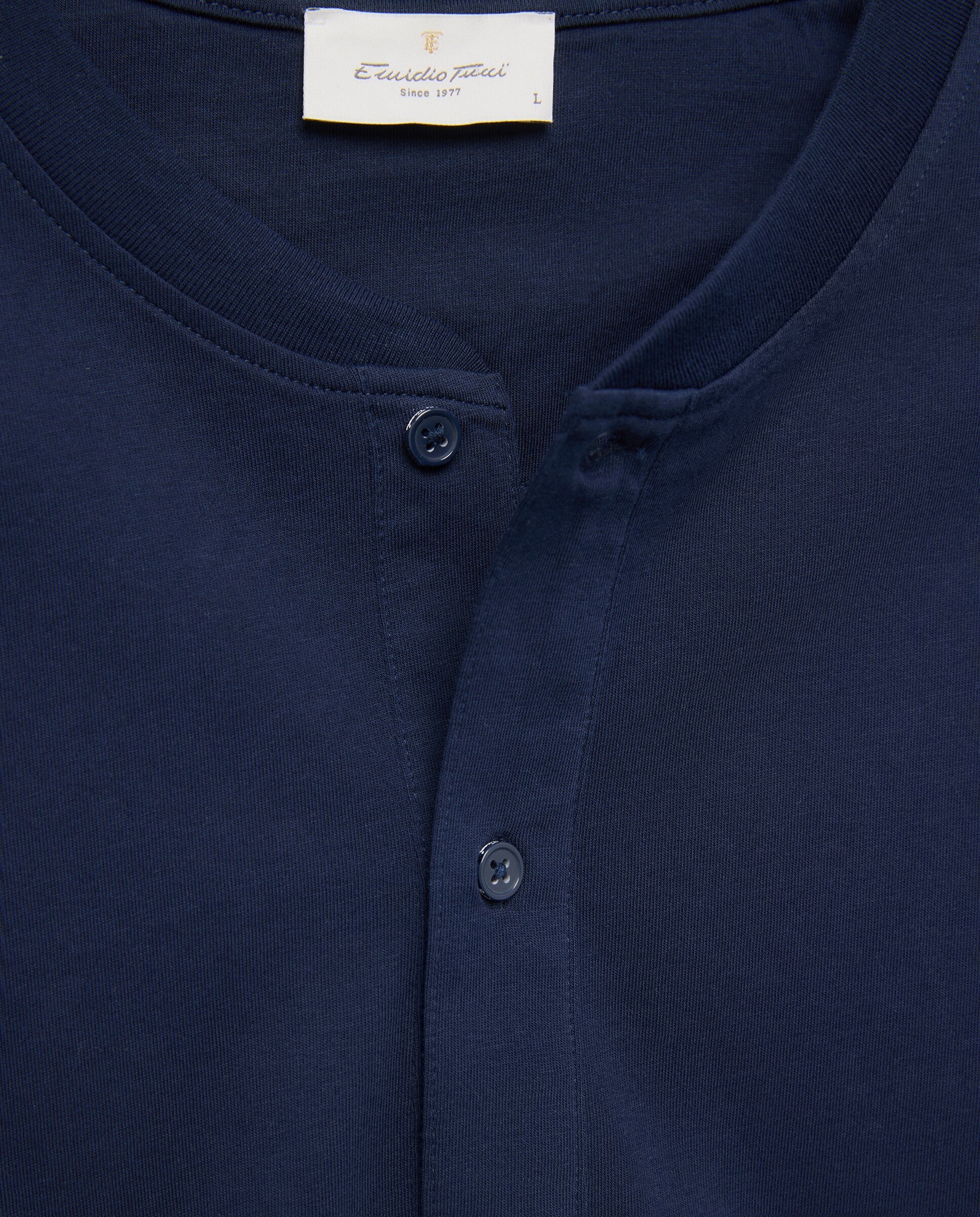 Camiseta panadera manga larga 100% algodón sostenible hombre - Emidio Tucci - Azul marino Azul marino-5