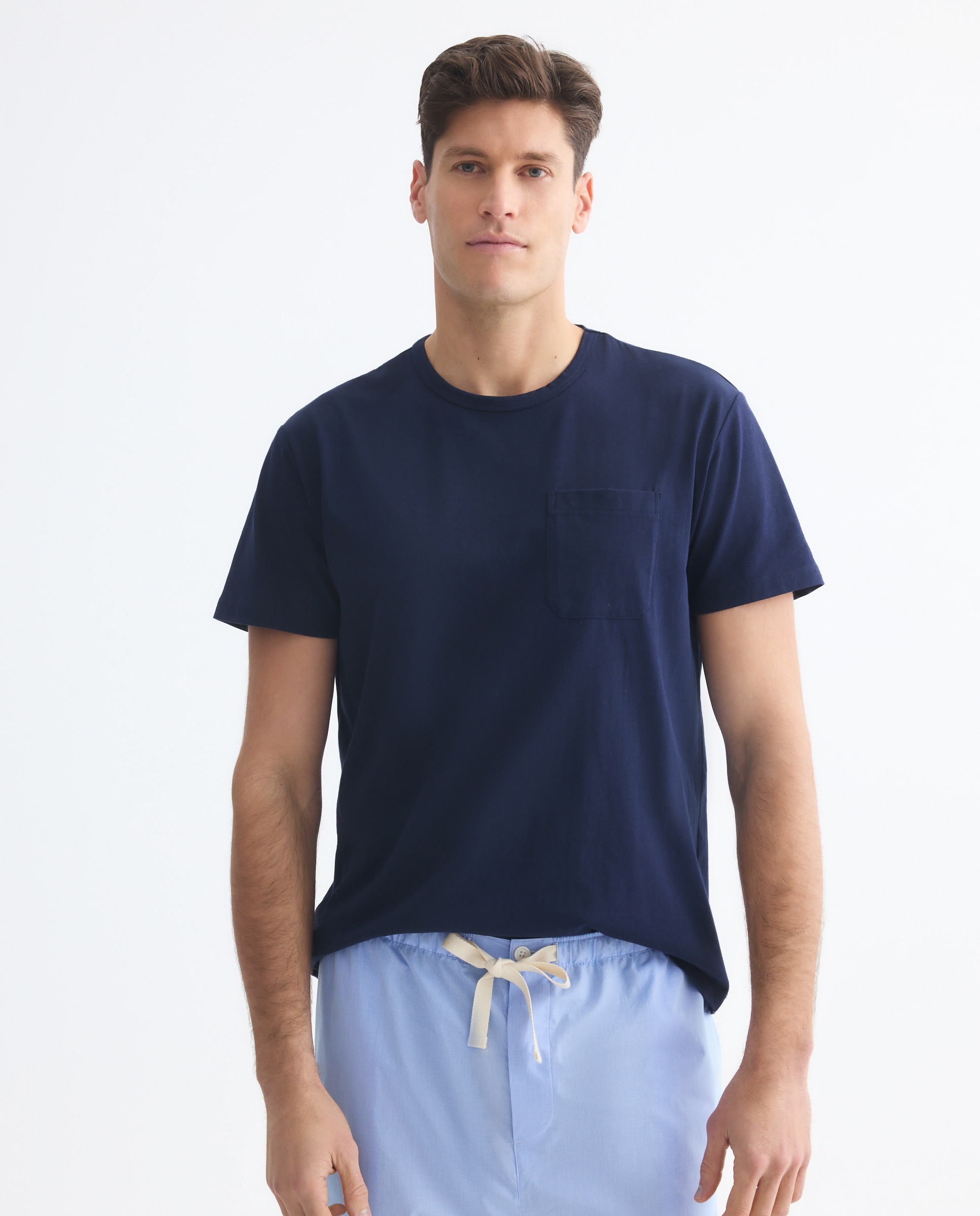 Camisola de Pijama com Algodão Sustentável Azul-marinho-1