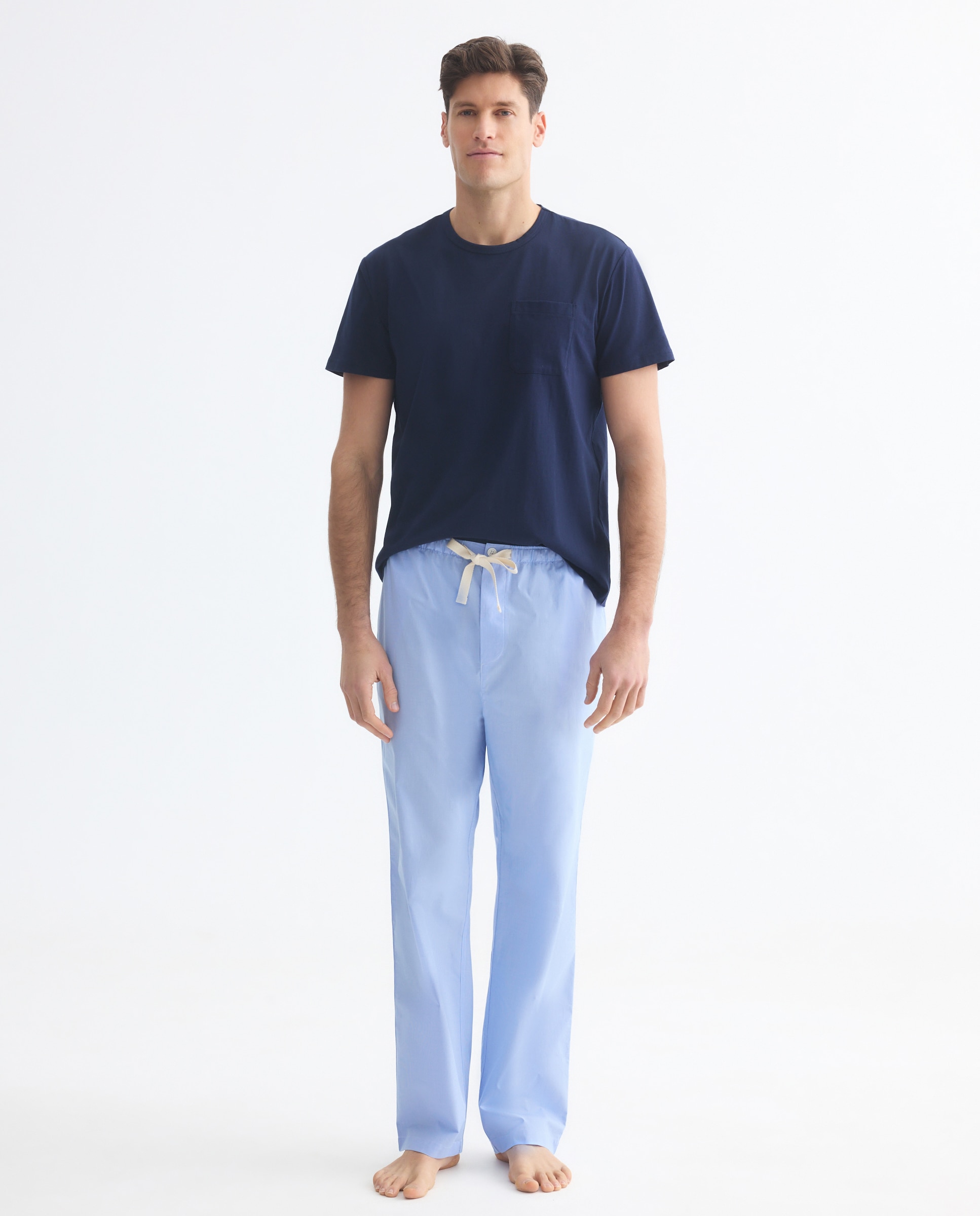 Camisola de Pijama com Algodão Sustentável Azul-marinho-2