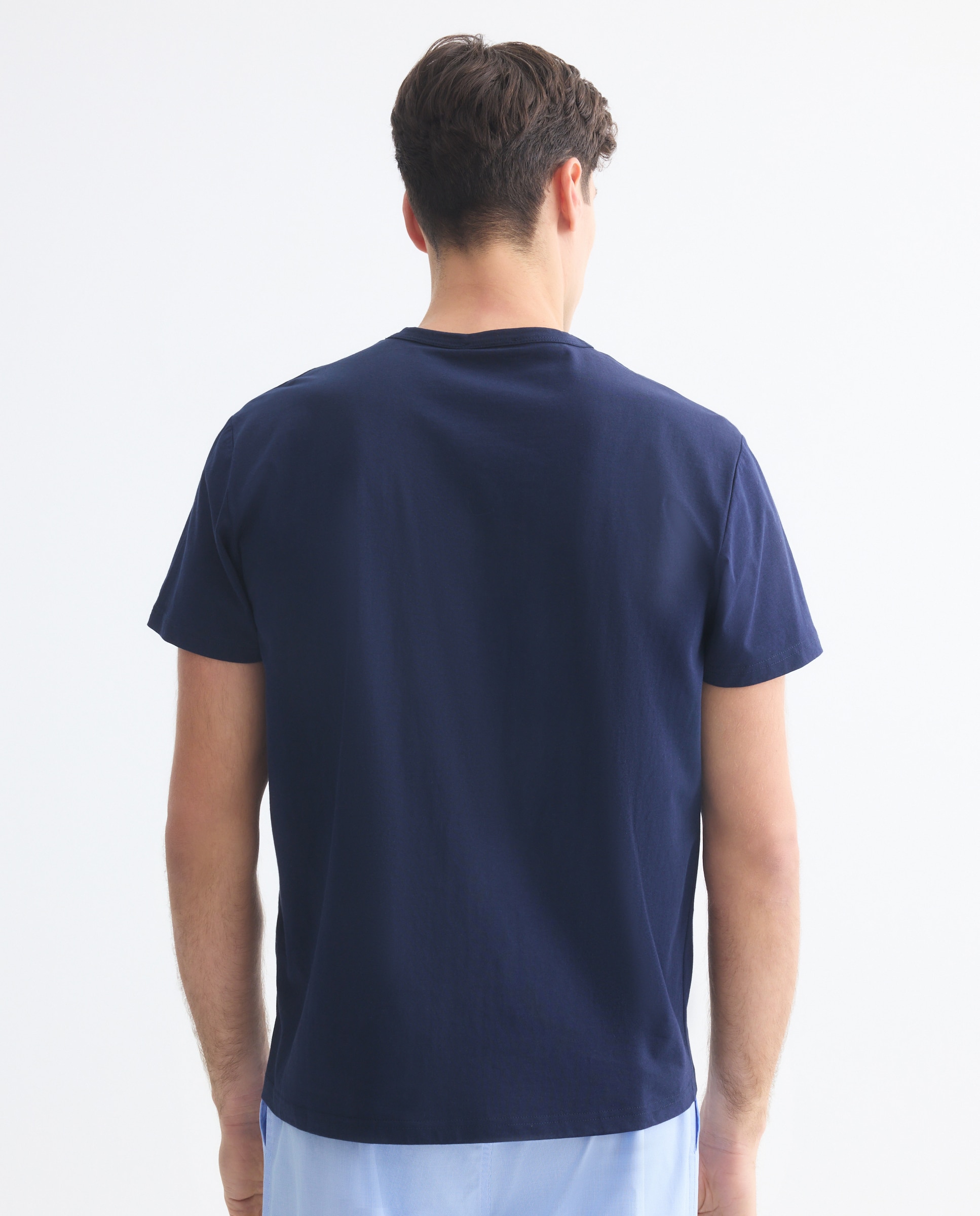 Camisola de Pijama com Algodão Sustentável Azul-marinho-3