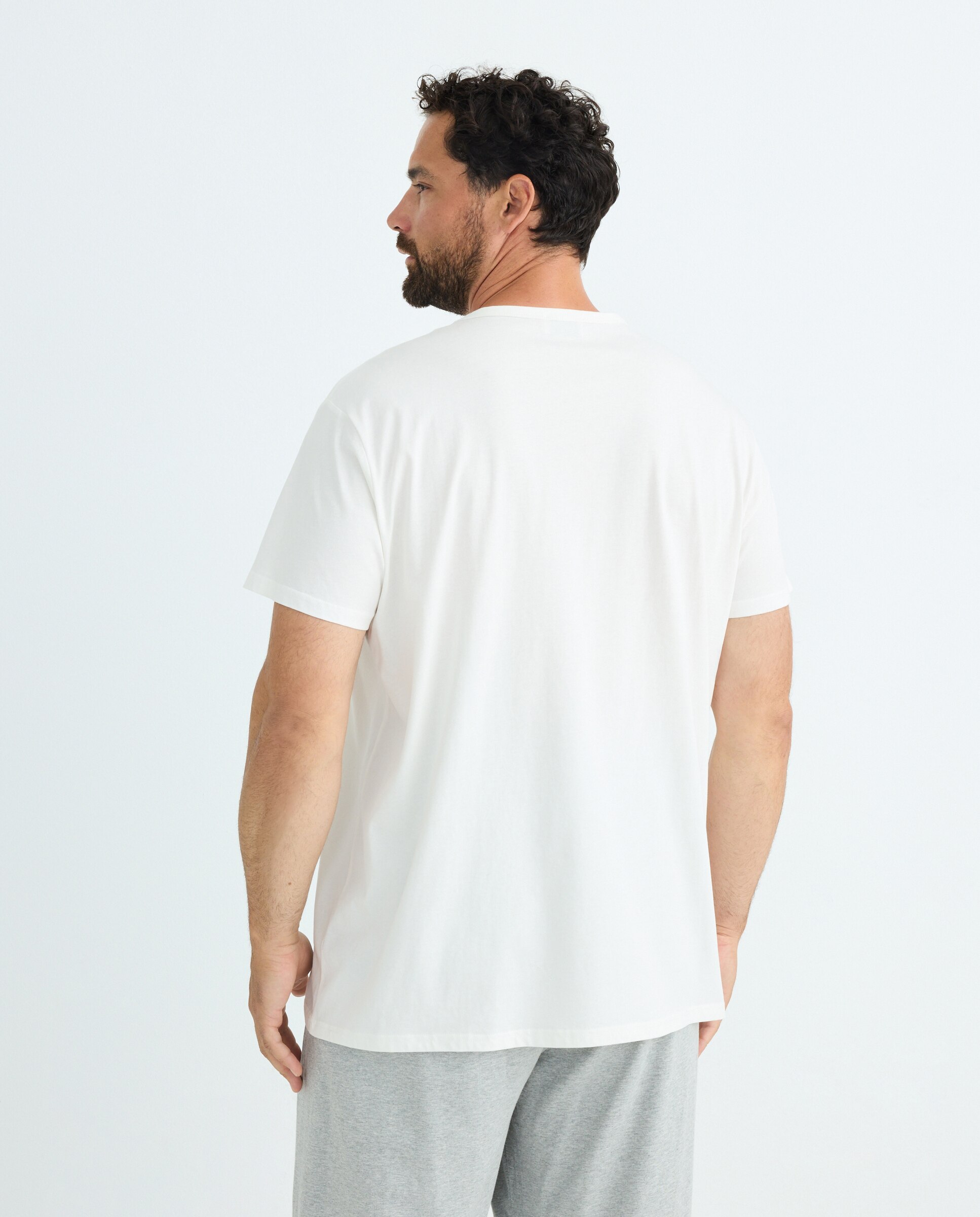 T-shirt Básica Tamanhos Grandes em Algodão BCI com Manga Curta Branco-3