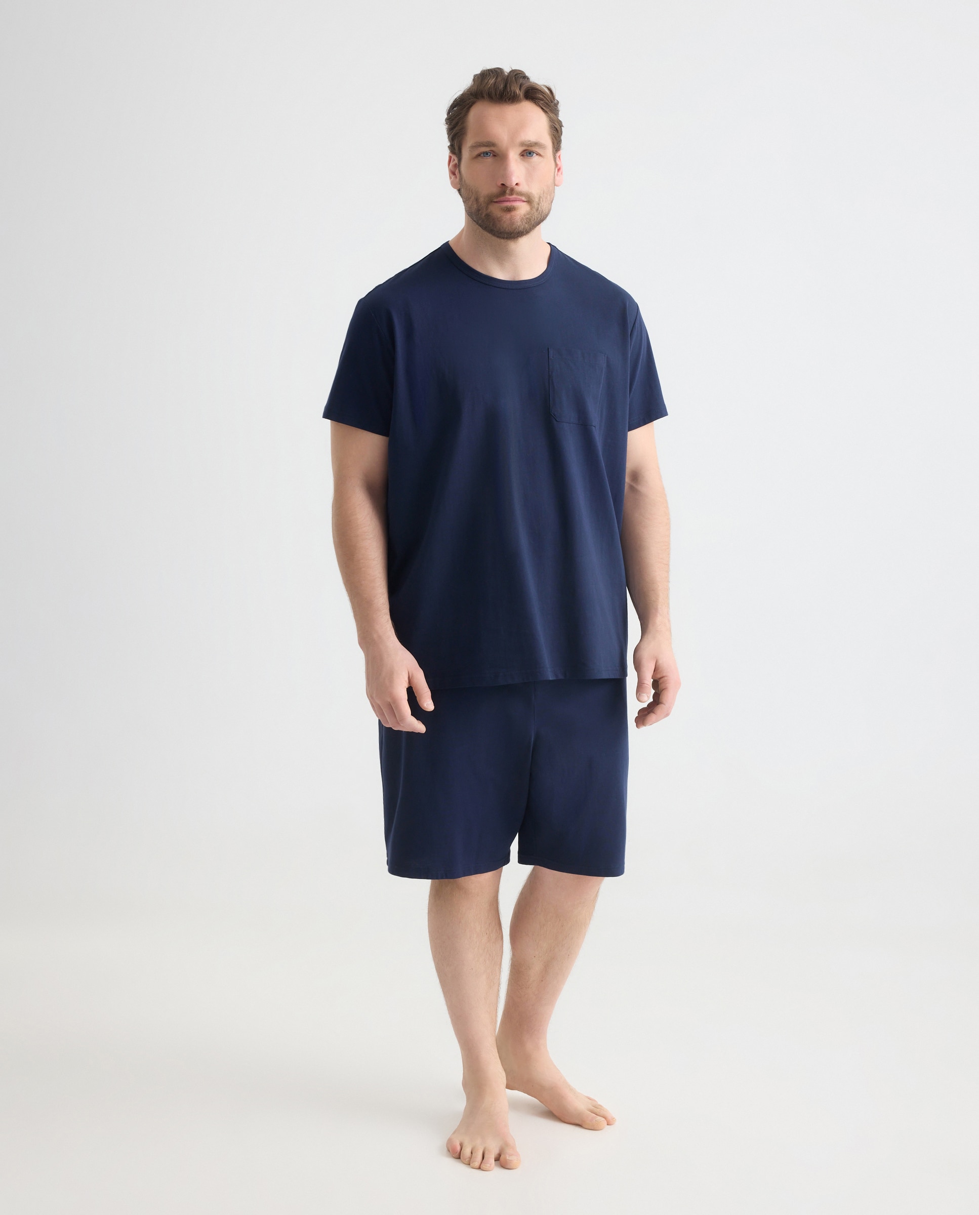 Camisola de Pijama com Algodão Sustentável Azul-marinho-2