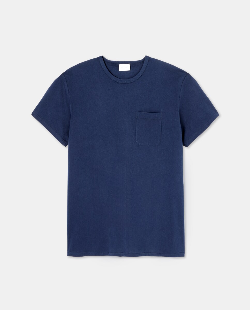 Camisola de Pijama com Algodão Sustentável Azul-marinho-1