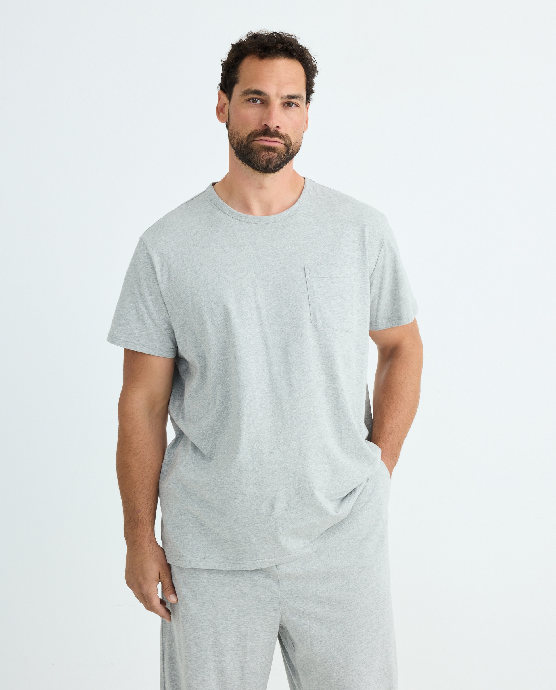 Camisola de Pijama com Algodão Sustentável 820 Cinzento Médio-1