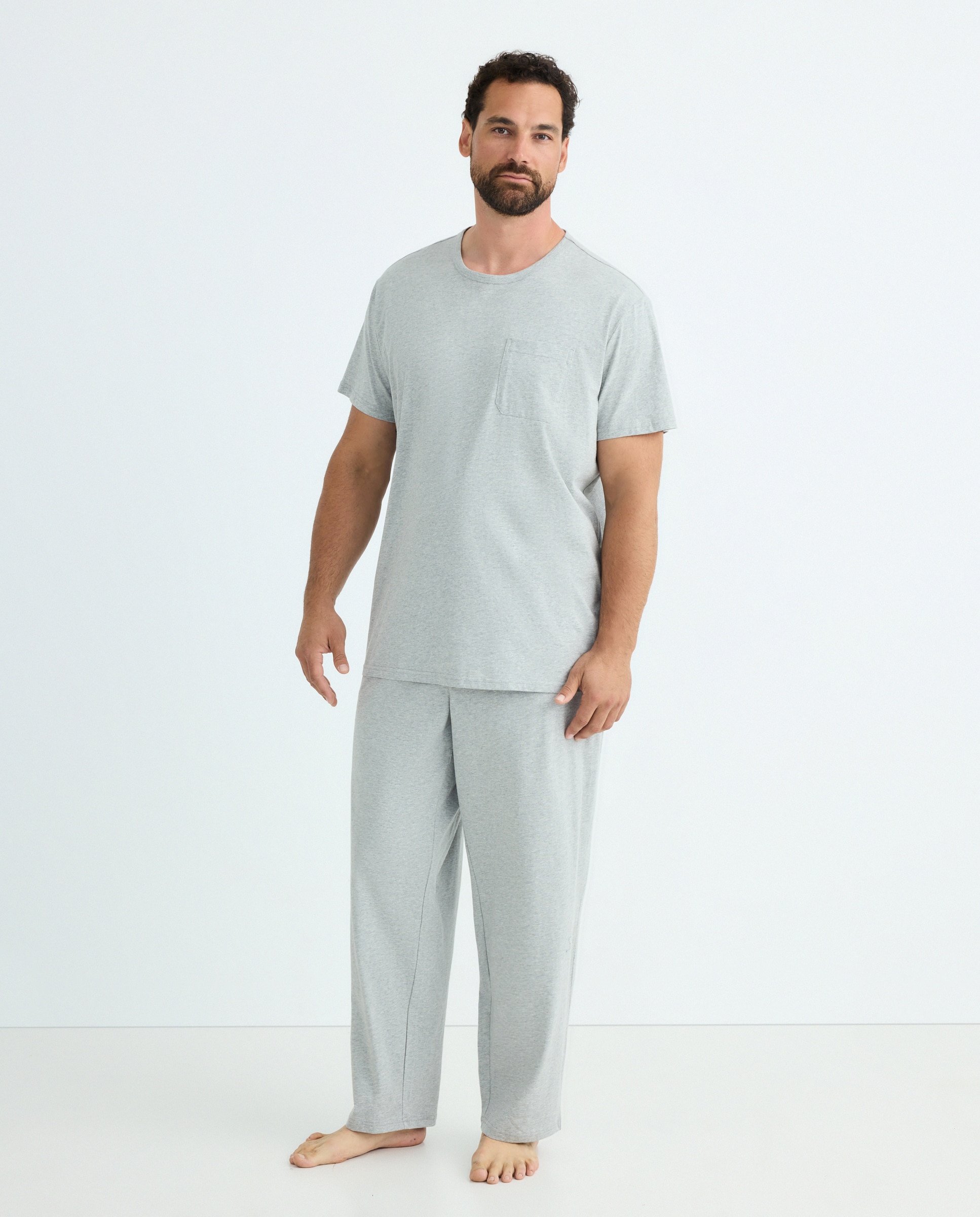 Camisola de Pijama com Algodão Sustentável 820 Cinzento Médio-2