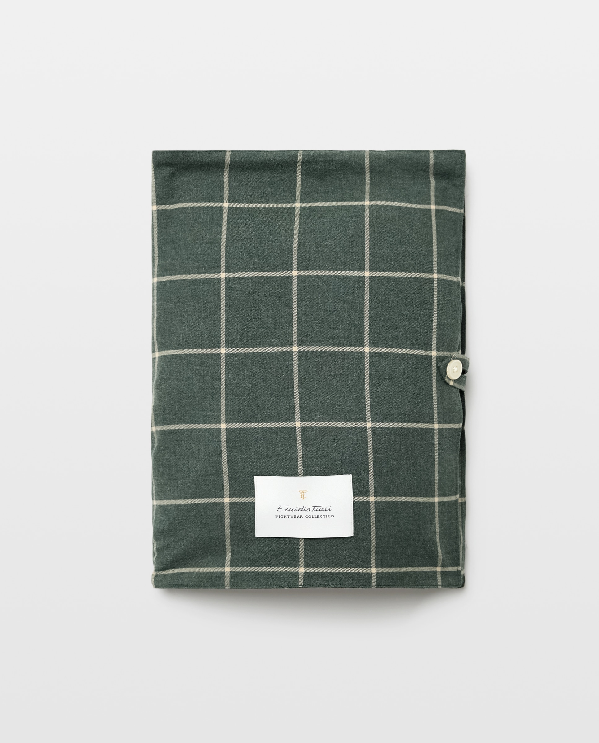 Pijama cuadros viyela 100% algodón sostenible hombre - Emidio Tucci - Kaki Kaki-5