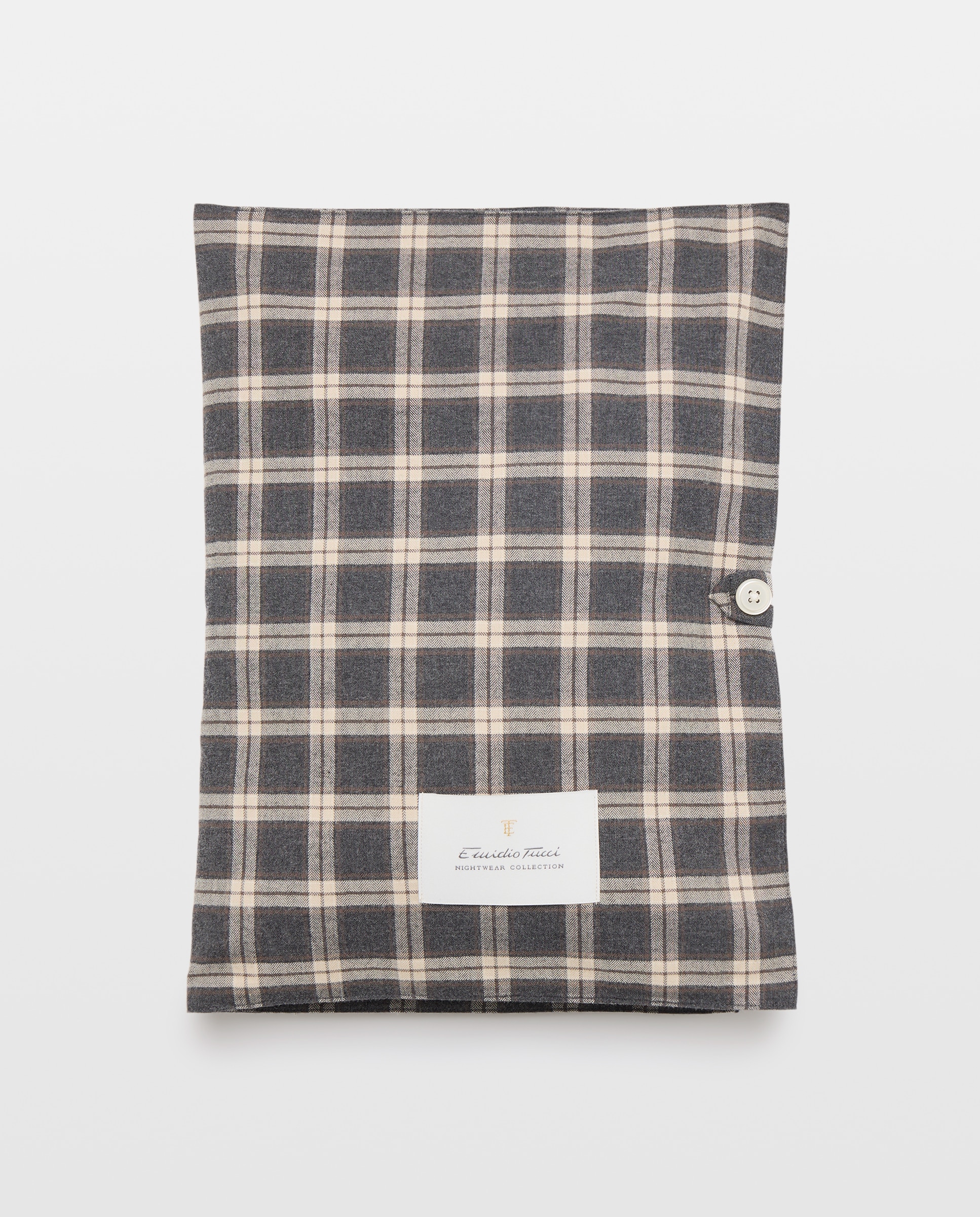 Pijama cuadros viyela 100% algodón sostenible hombre - Emidio Tucci - Gris Gris-5