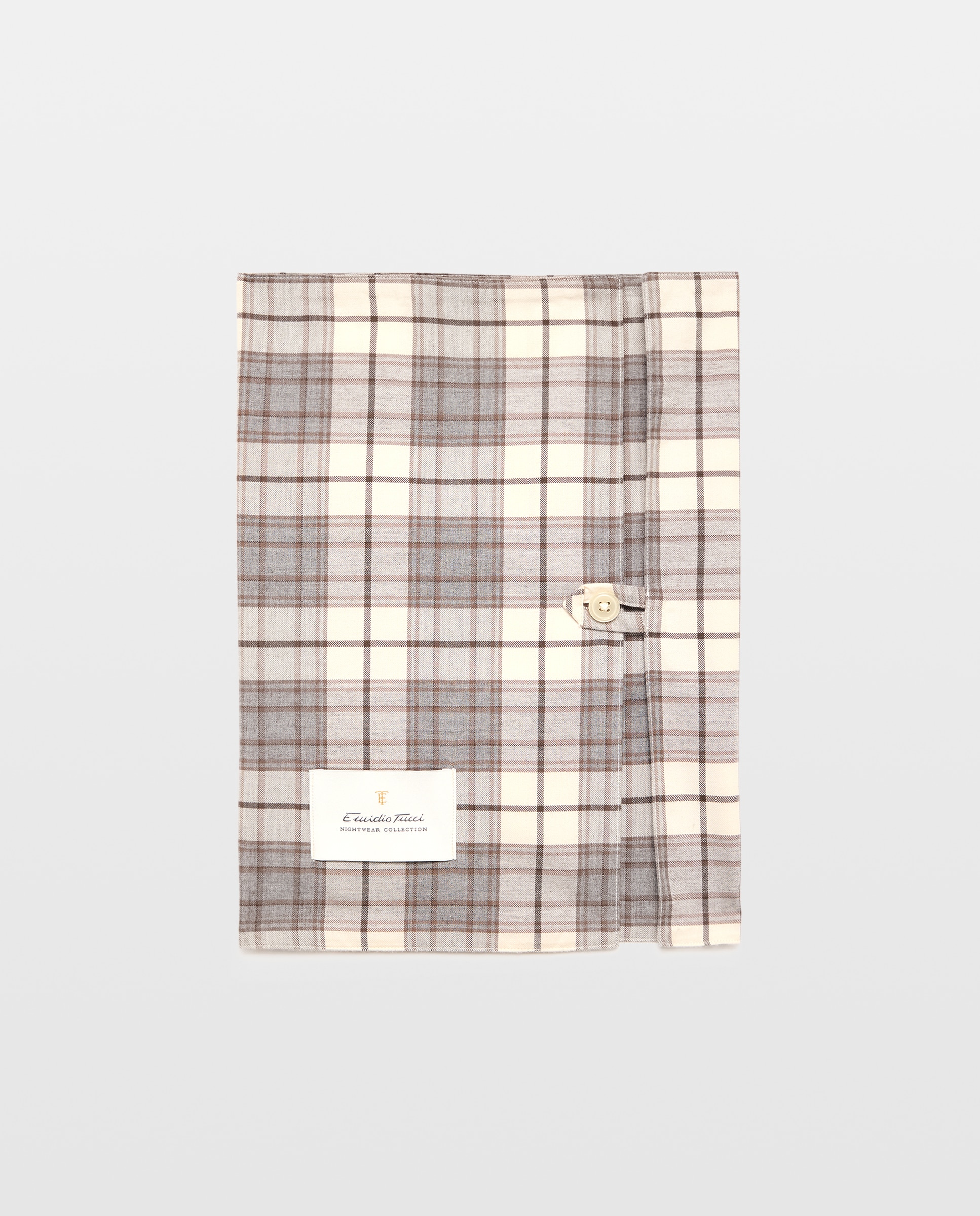 Pijama cuadros viyela 100% algodón sostenible hombre - Emidio Tucci - Beige Beige-5