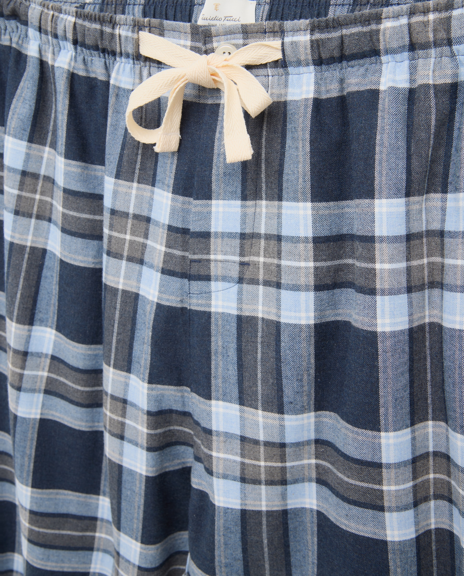 Pijama de cuadros franela 100% algodón sostenible hombre - Emidio Tucci - Azul marino Azul marino-4