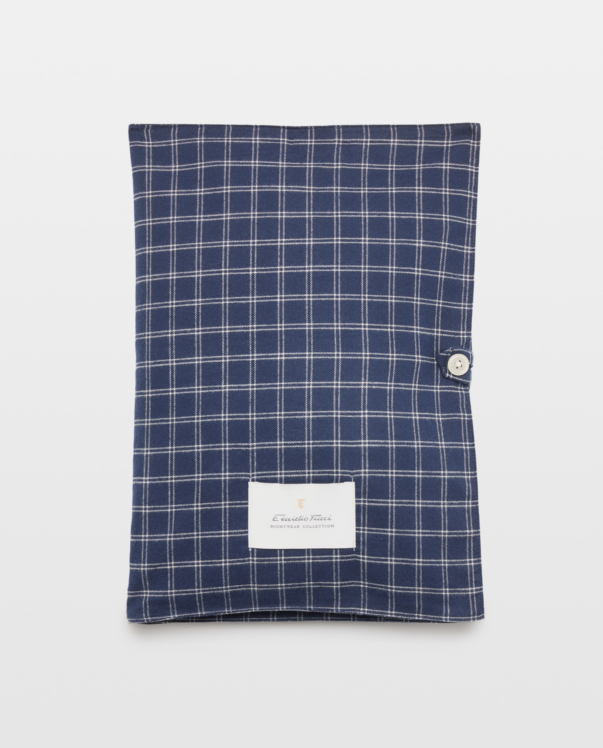 Pijama de cuadros franela 100% algodón sostenible hombre - Emidio Tucci - Azul marino Azul marino-5