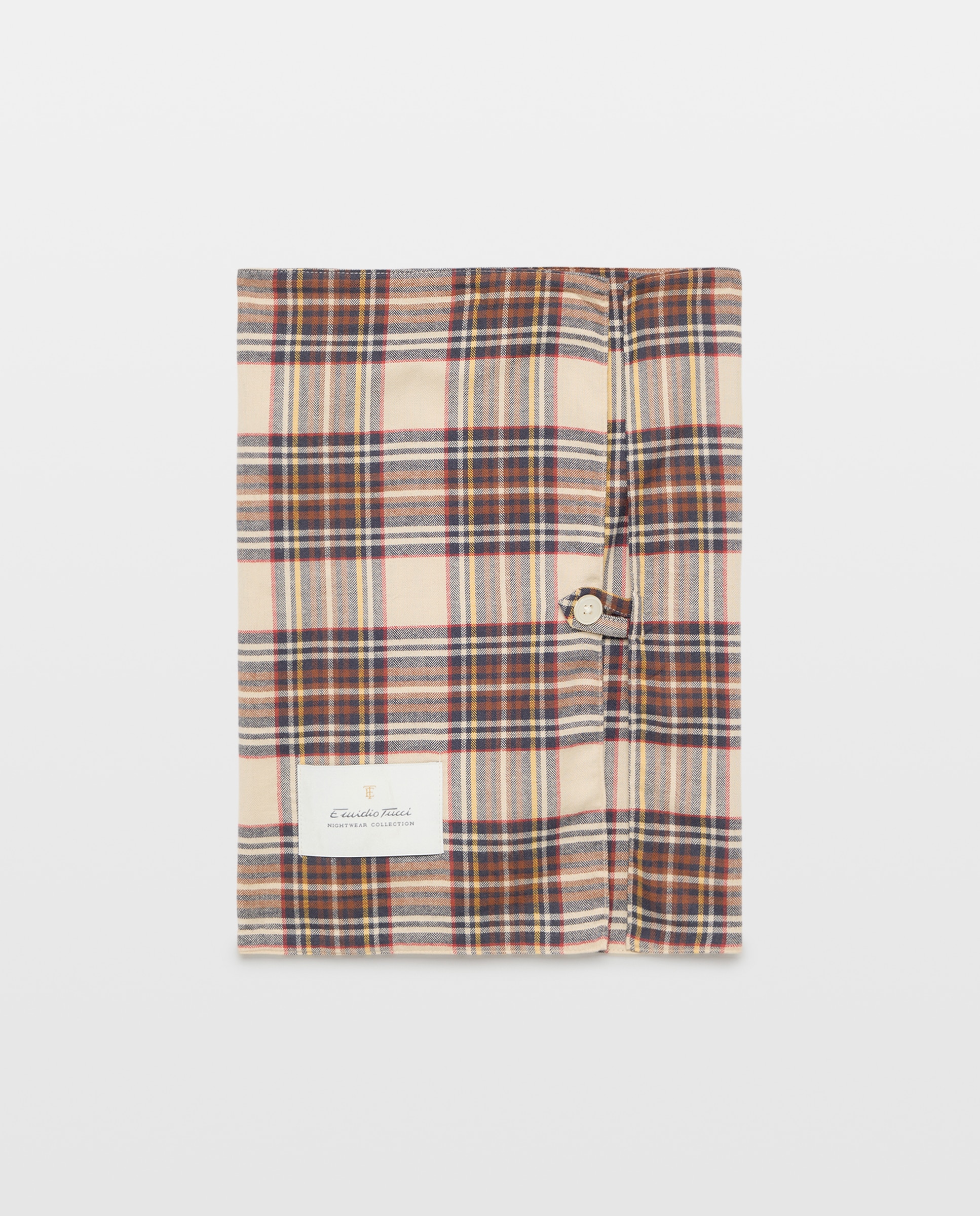 Pijama de Flanela aos Quadrados Cru-3