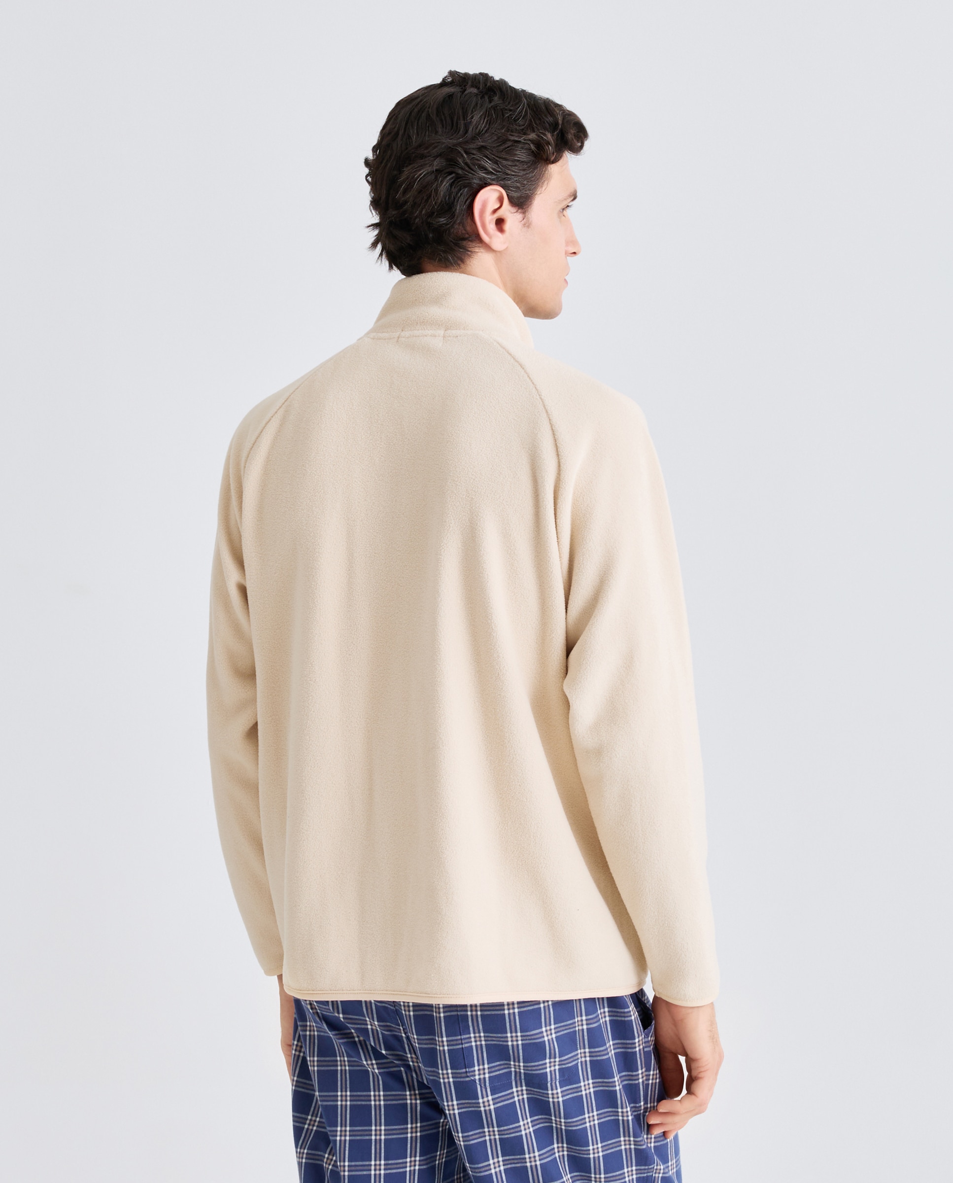 Chaqueta cremallera polar lisa de hombre - Dustin - Crudo Crudo-2