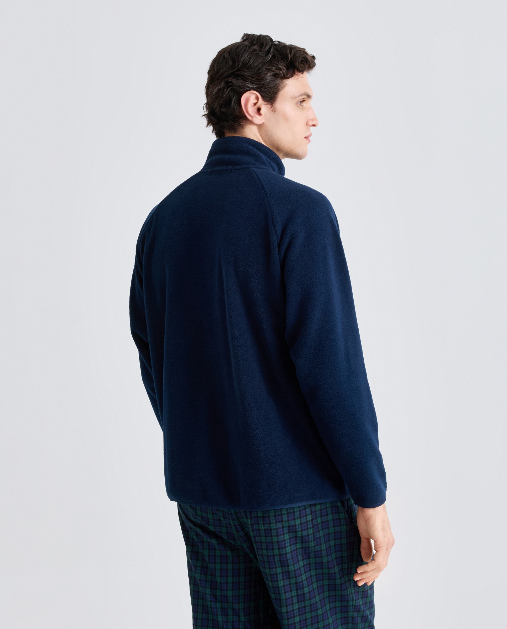 Chaqueta cremallera polar lisa de hombre - Dustin - Azul marino Azul marino-2
