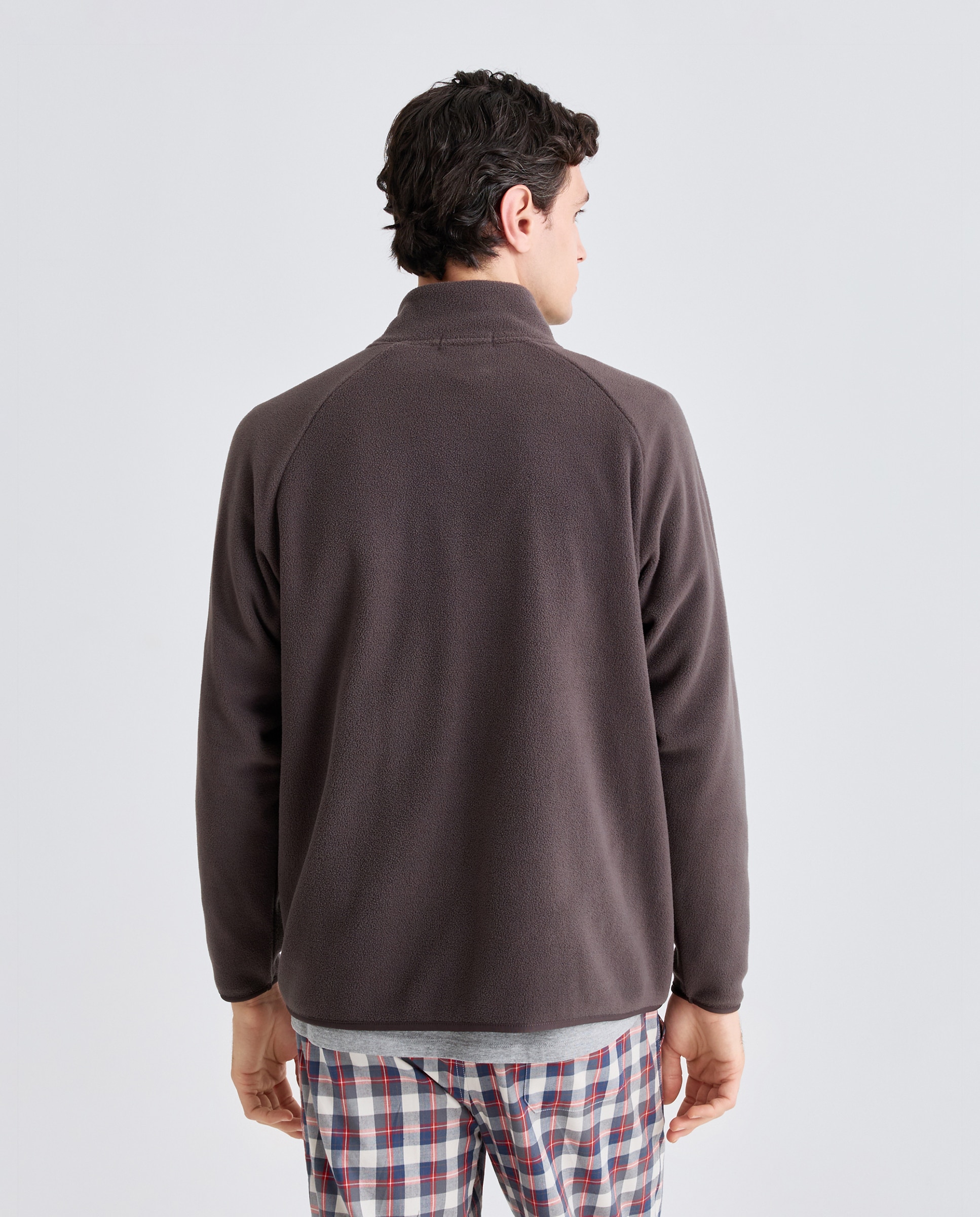 Chaqueta cremallera polar lisa de hombre - Dustin - Gris oscuro Gris oscuro-2