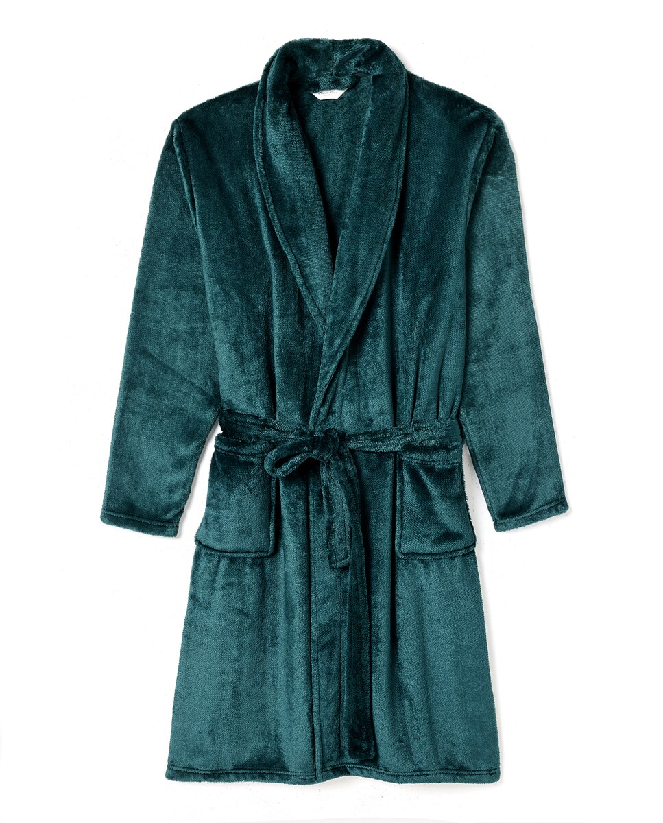Robe em Velour com Estrutura na Diagonal Verde-3