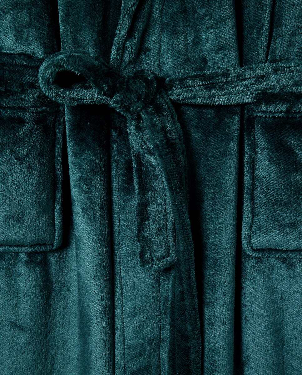 Robe em Velour com Estrutura na Diagonal Verde-4