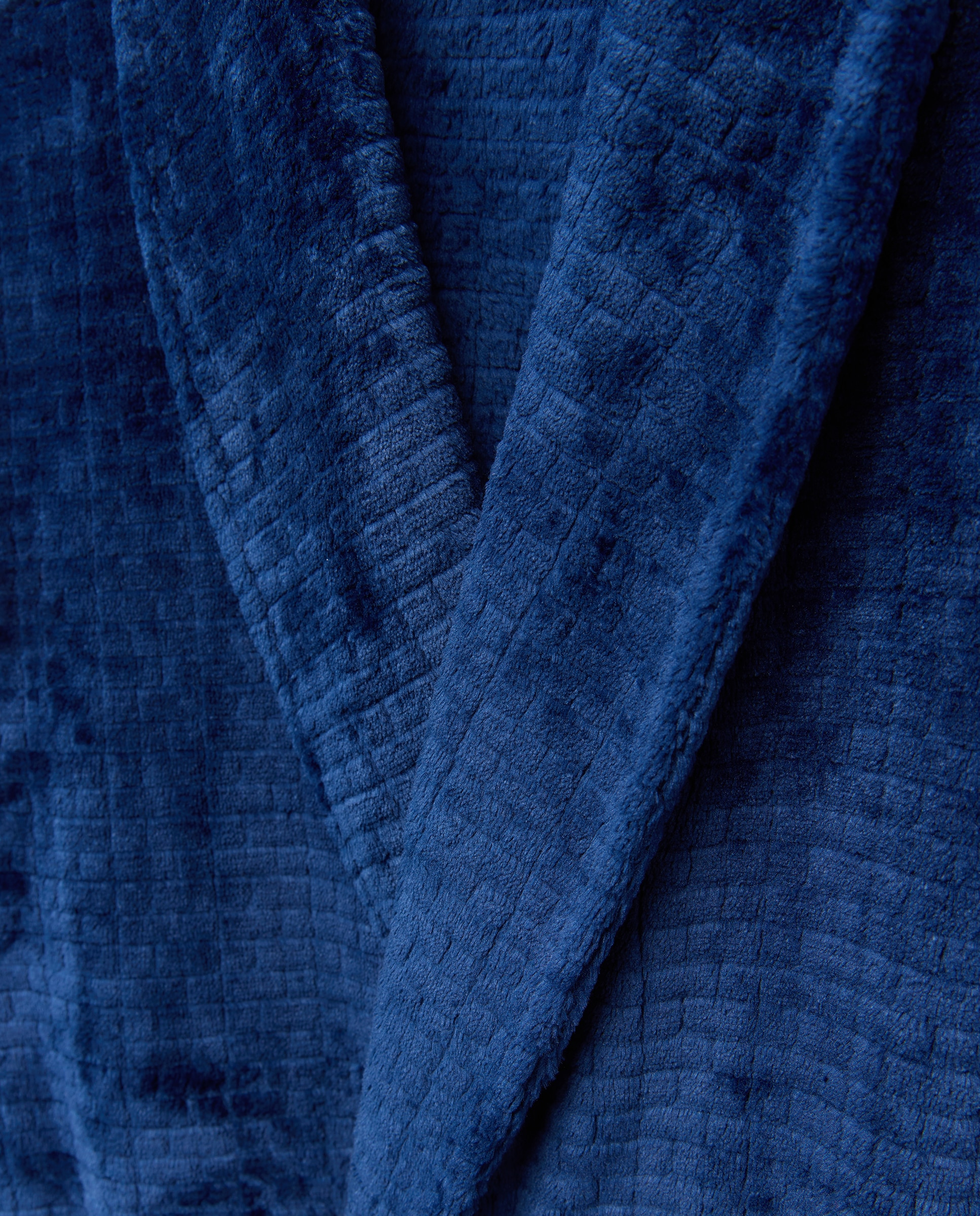 Robe em Velour com Estrutura Axadrezada Azul-marinho-2