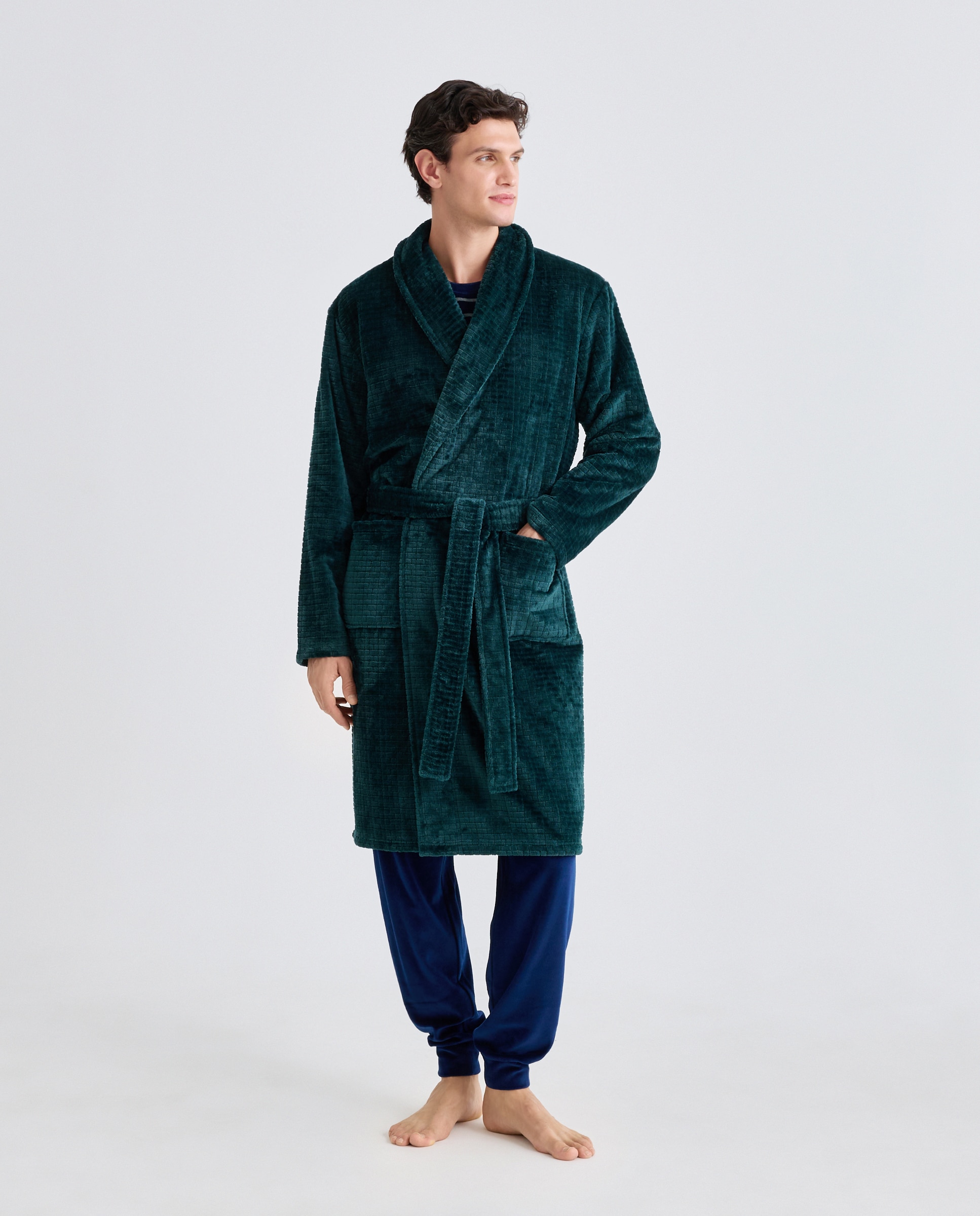Imagem 0 de Robe em Velour com Estrutura Axadrezada