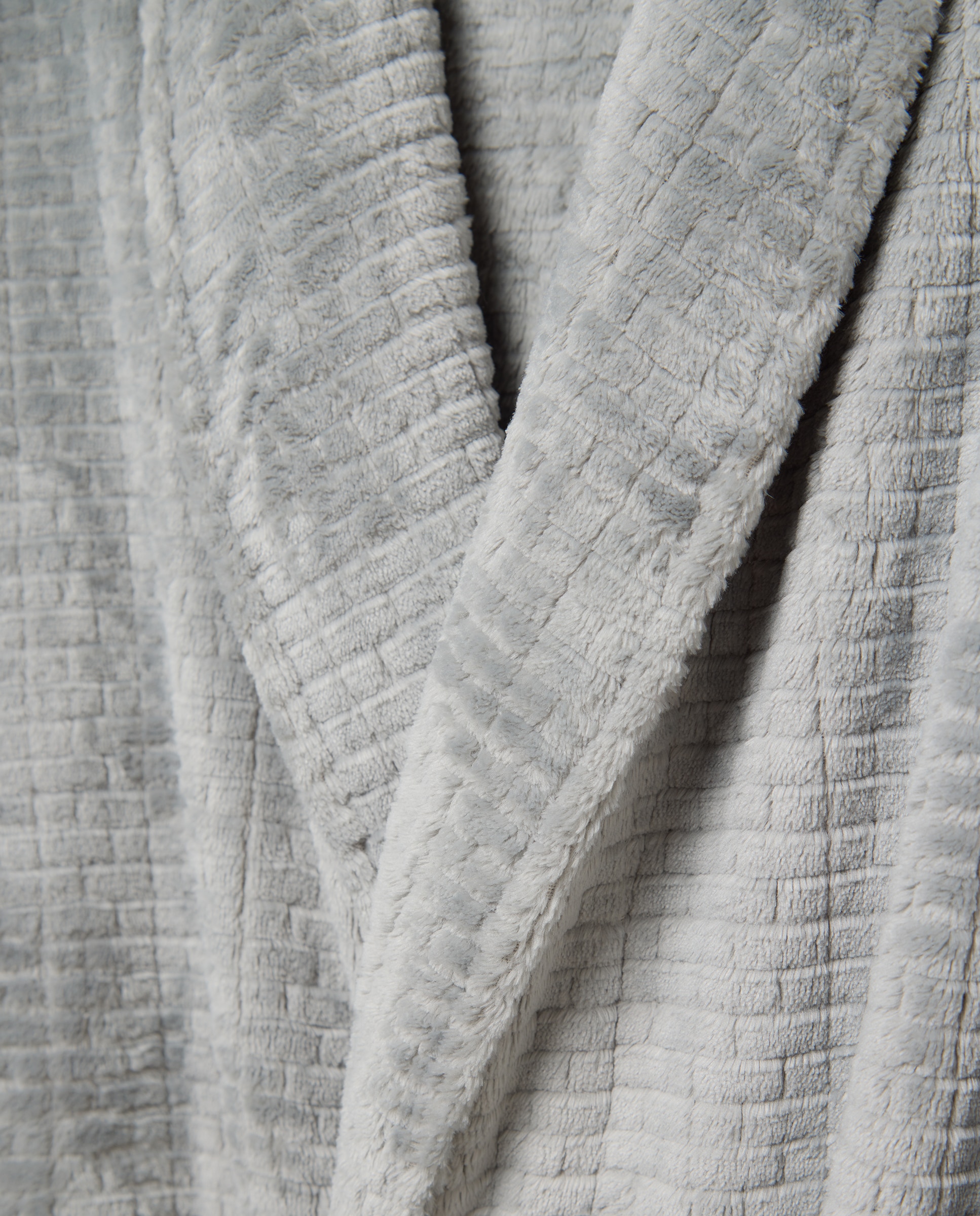 Robe em Velour com Estrutura Axadrezada Cinzento-escuro-2