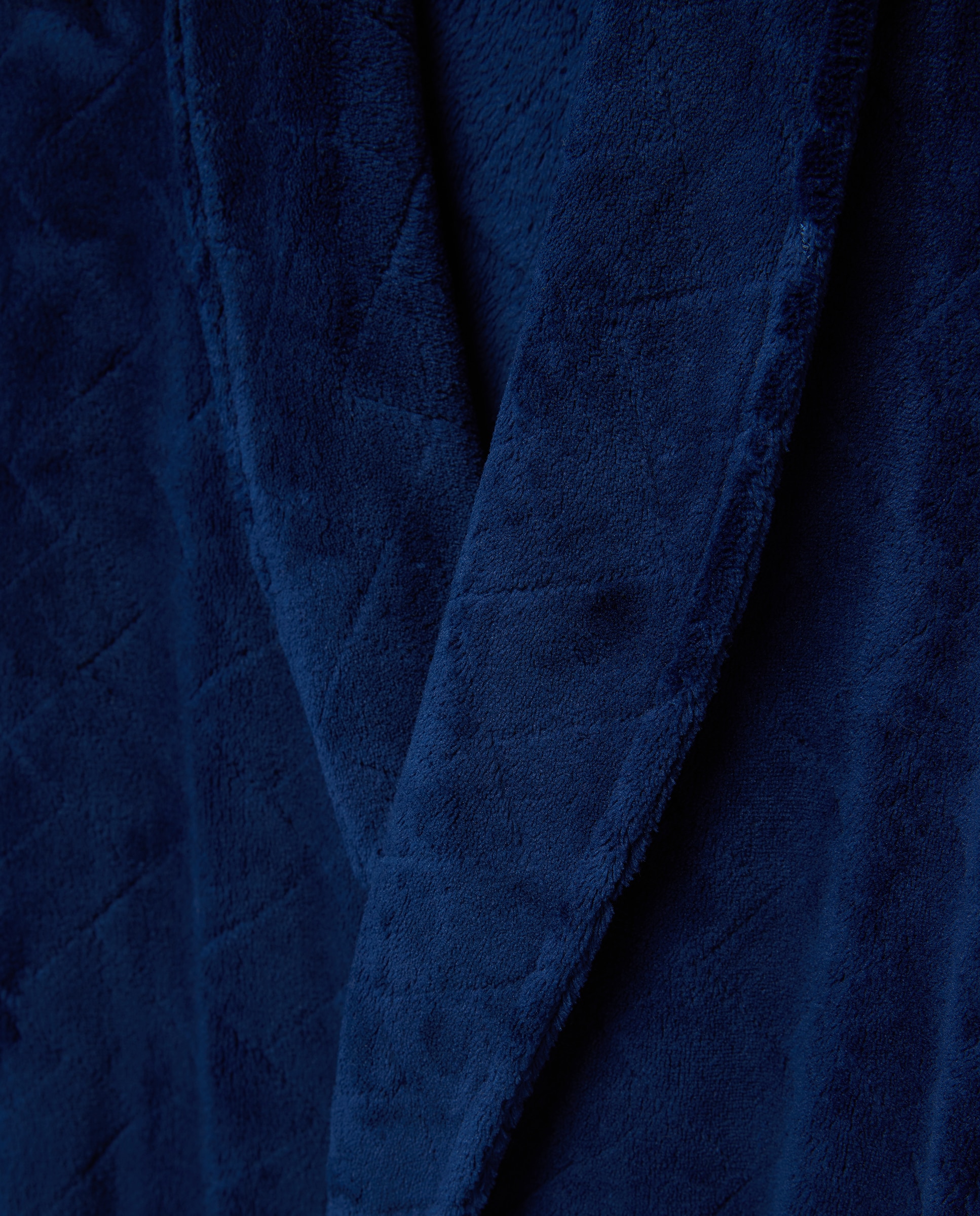 Roupão em Velour com Estrutura de Espiga Azul-marinho-2
