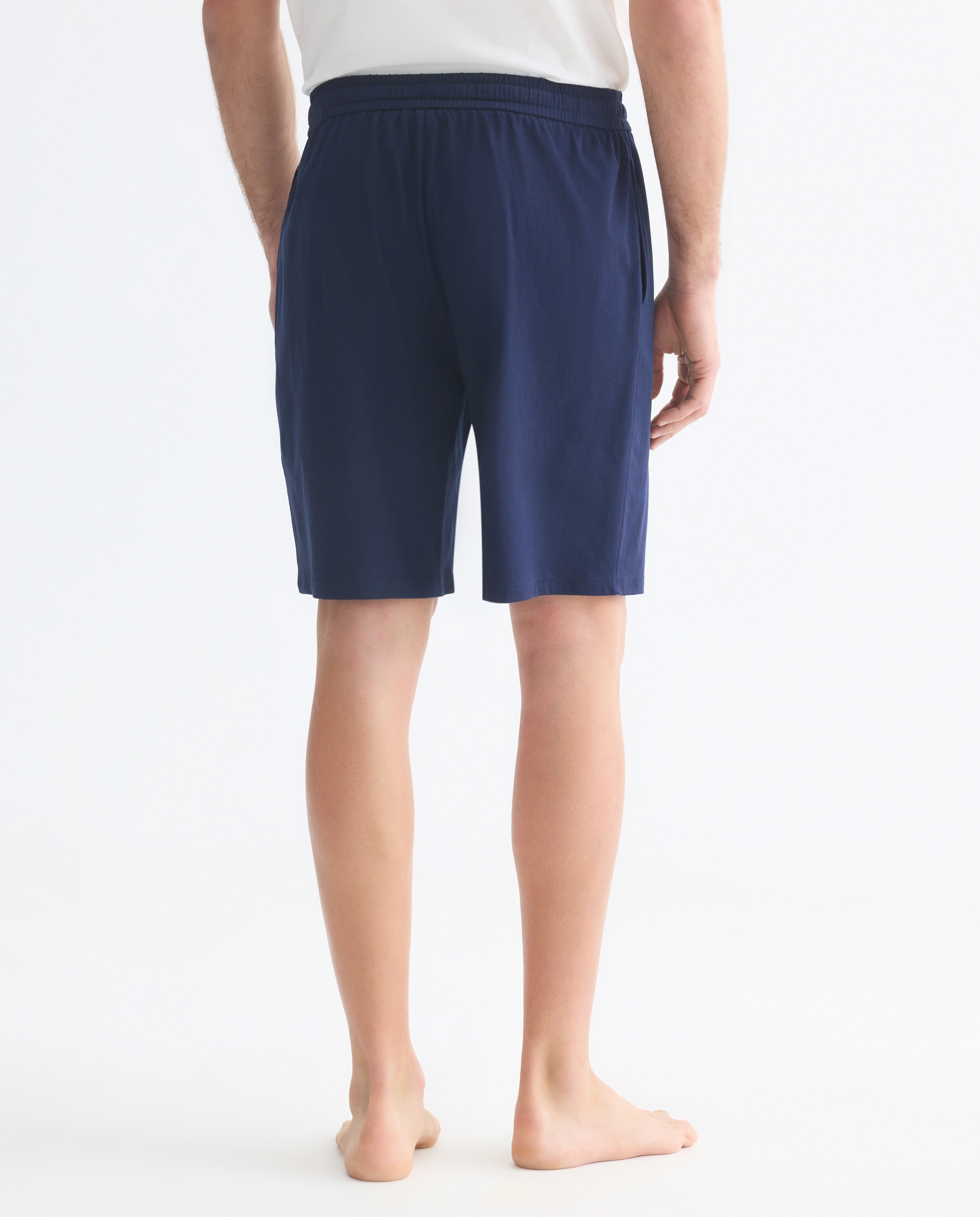 Calções de Pijama de Algodão Azul-marinho-3