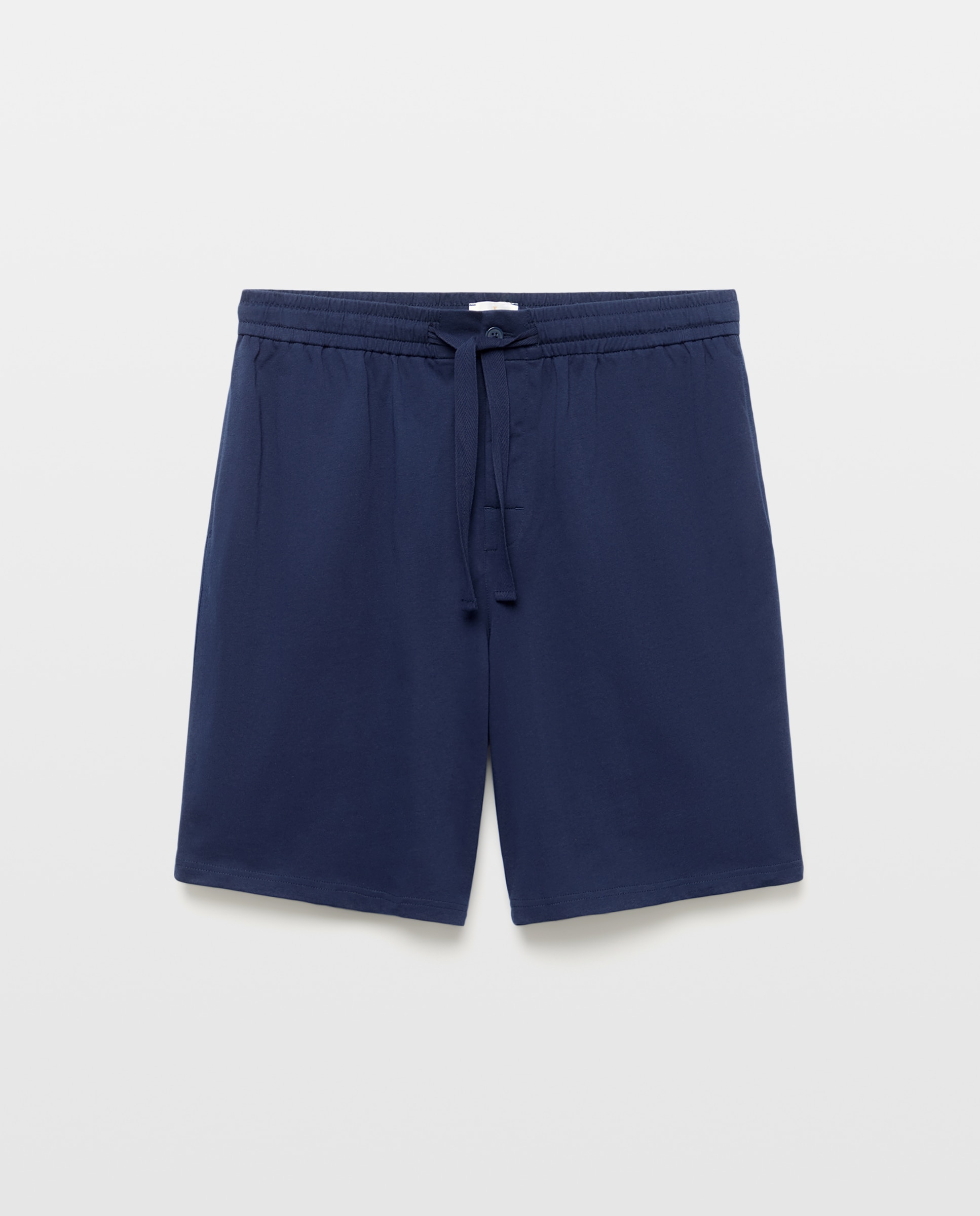 Calções de Pijama de Algodão Azul-marinho-4