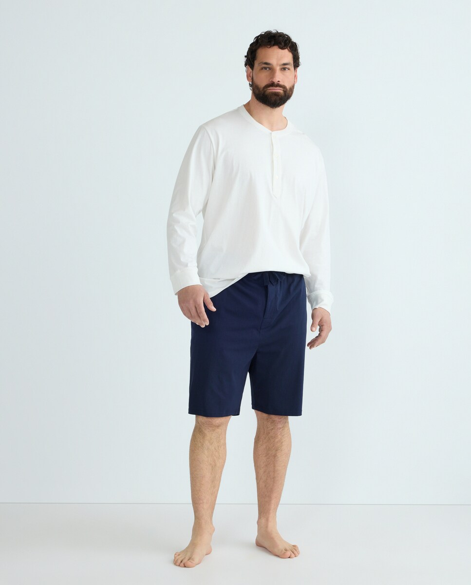 Pantalón corto de pijama de hombre en algodón tallas grandes