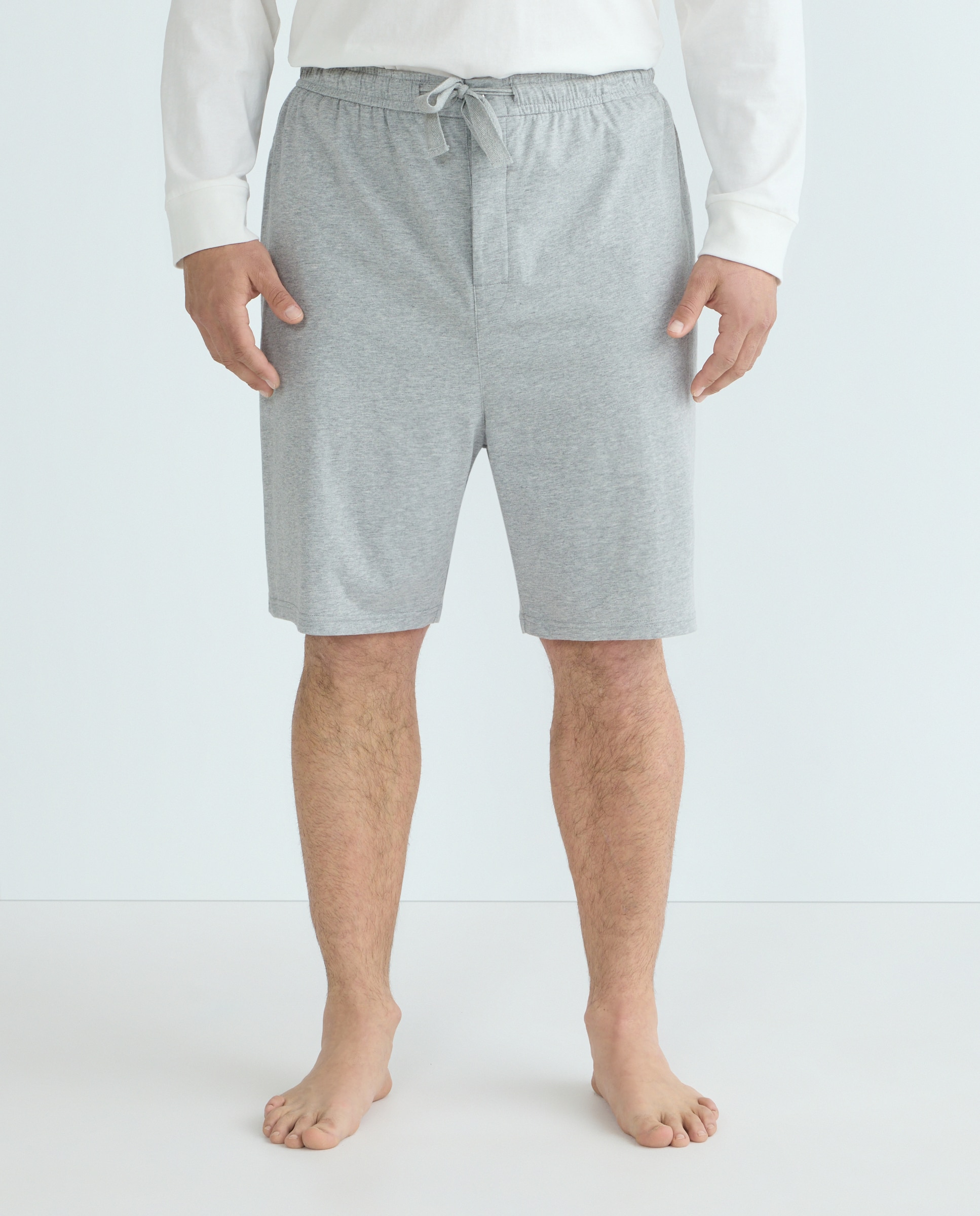 Calções de Pijama em Algodão Tamanhos Grandes Cinzento-2
