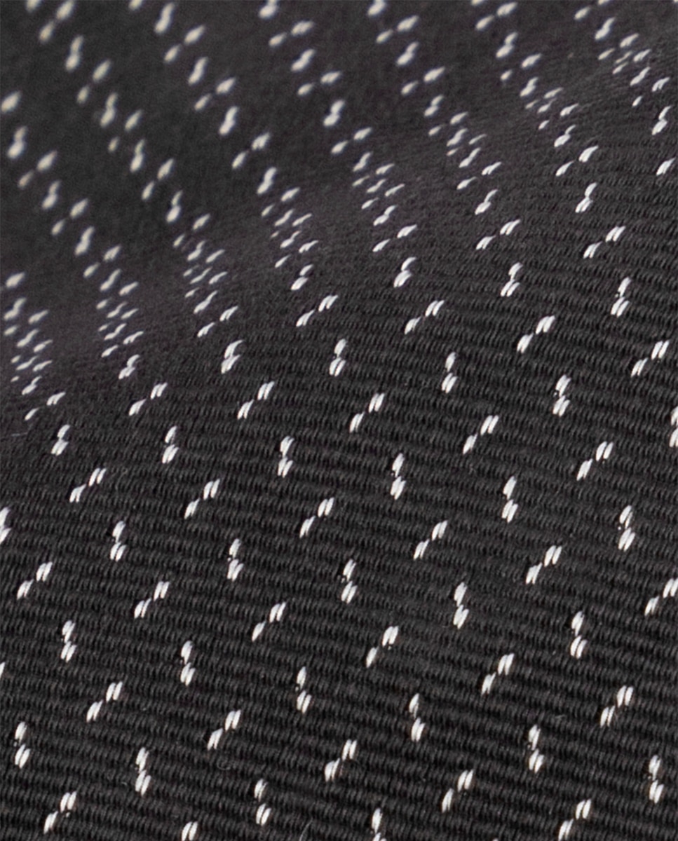 Gravata de Seda com Micro Estampado Preto-2