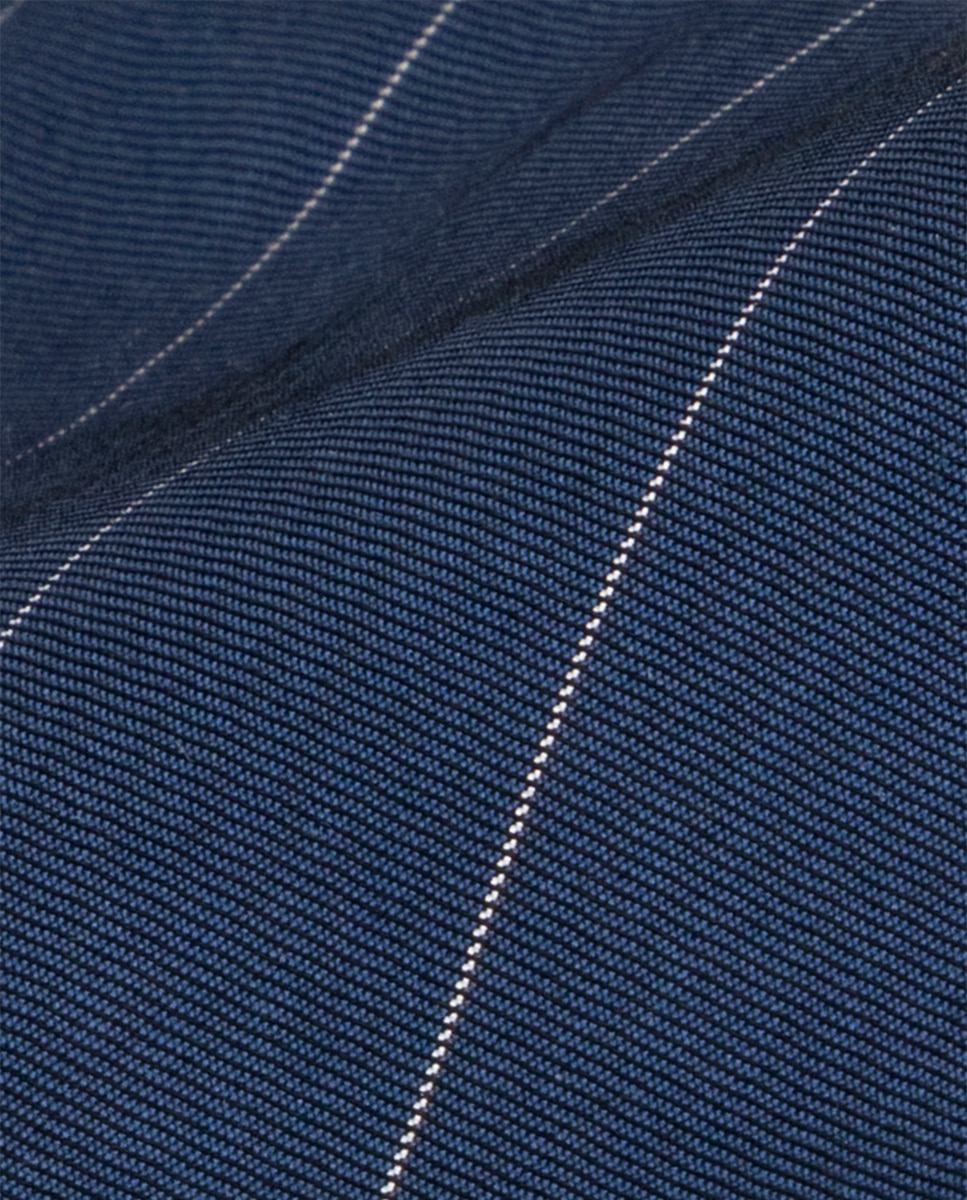 Gravata com Seda e Riscas Azul-marinho-2