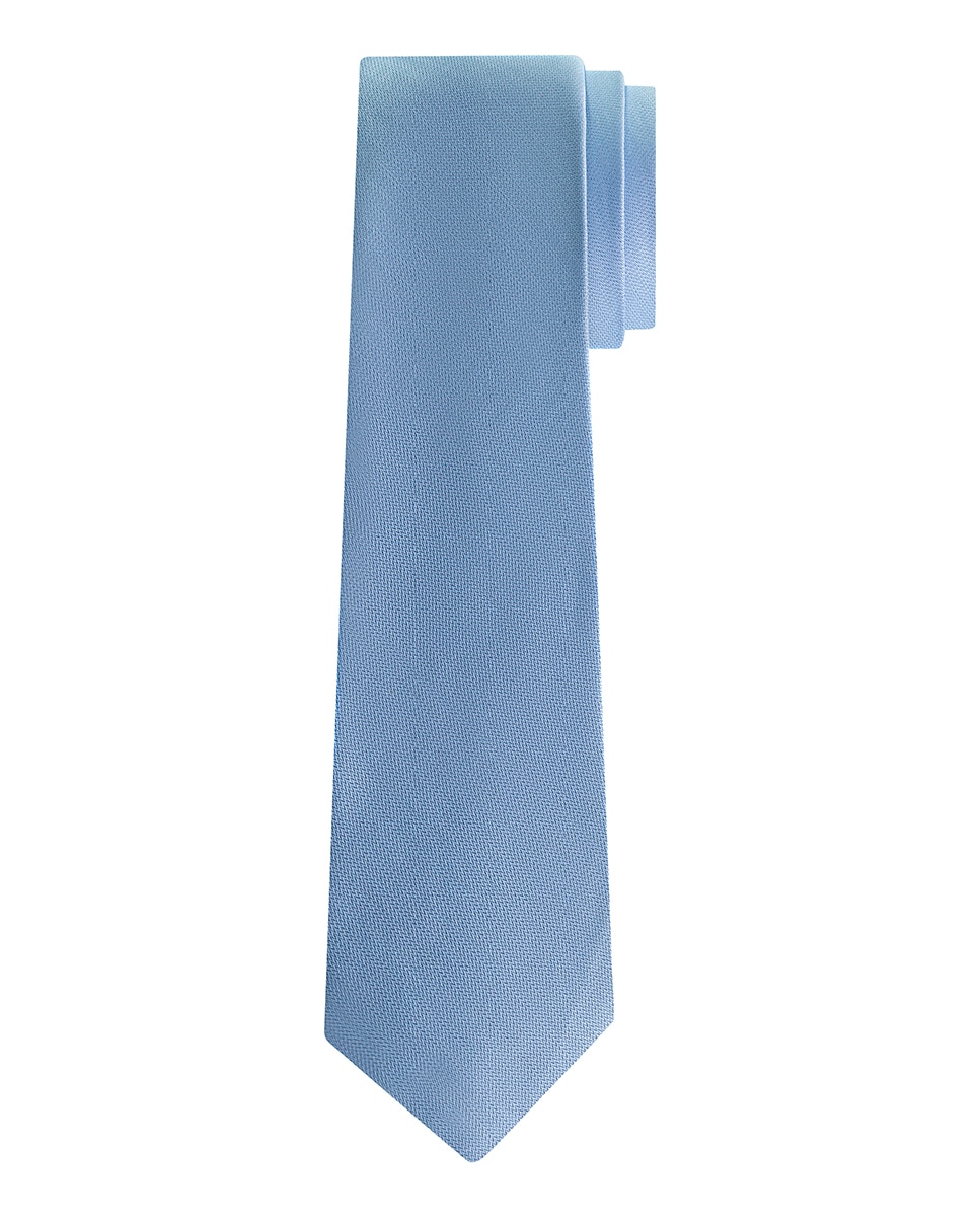 Gravata de Seda - Cor Sólida Azul-1