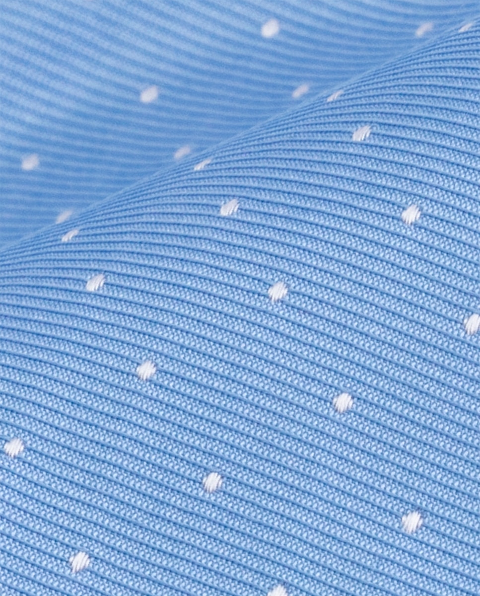 Gravata de Lã com Estampado às Bolinhas Azul-2