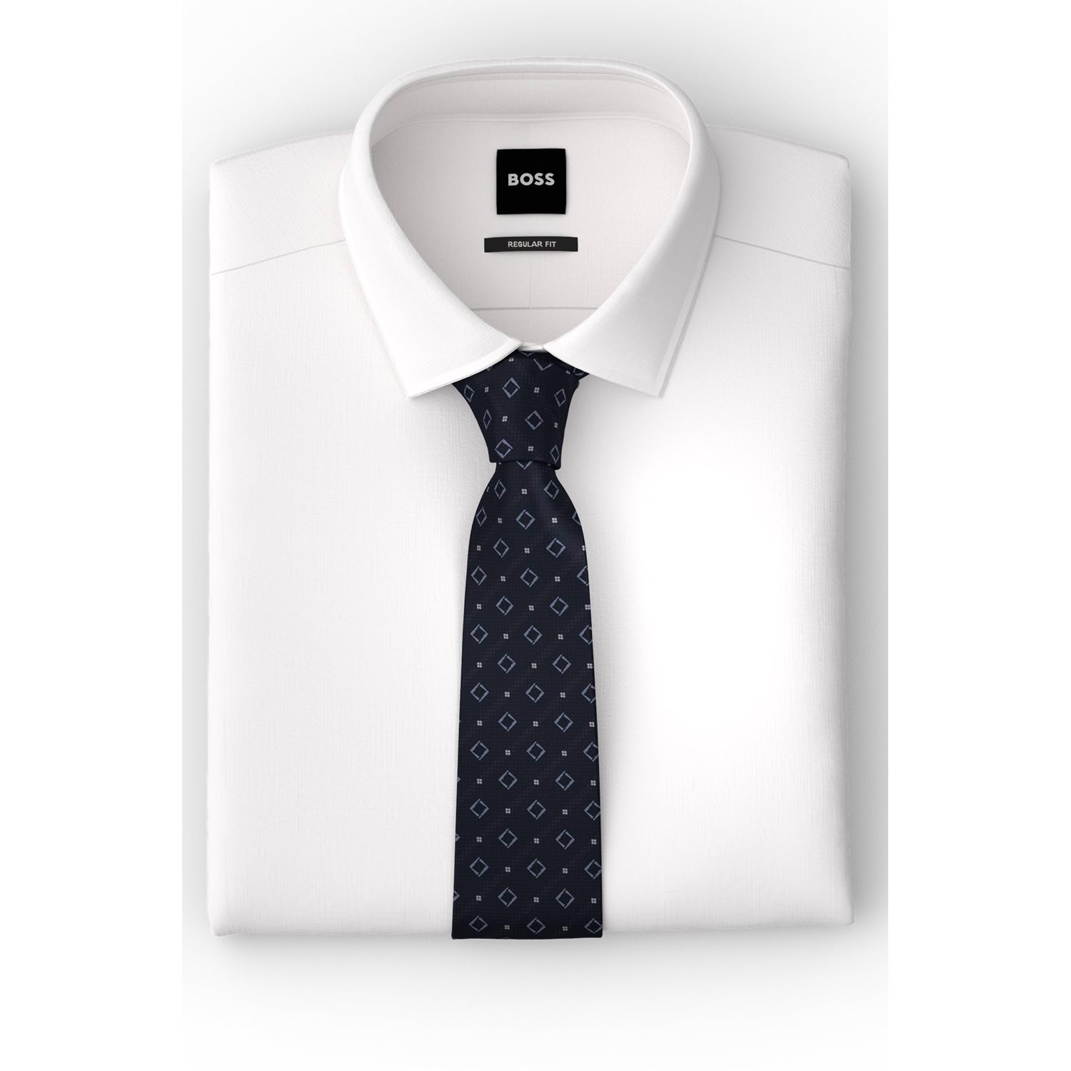 Gravata Suave de Seda Jacquard Azul-escuro-2