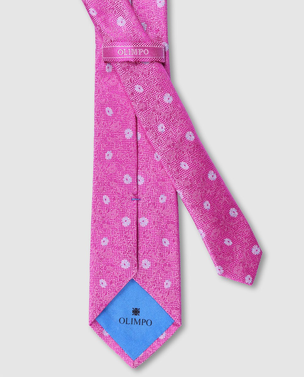 Corbata seda premium de hombre - Olimpo - Rosa Rosa-2