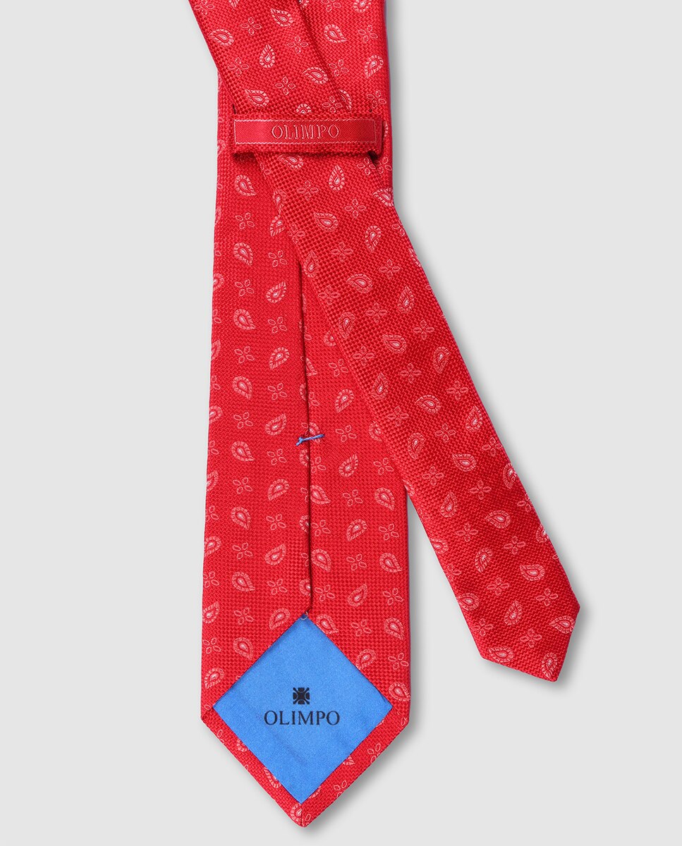 Corbata seda premium de hombre - Olimpo - Rojo Rojo-2