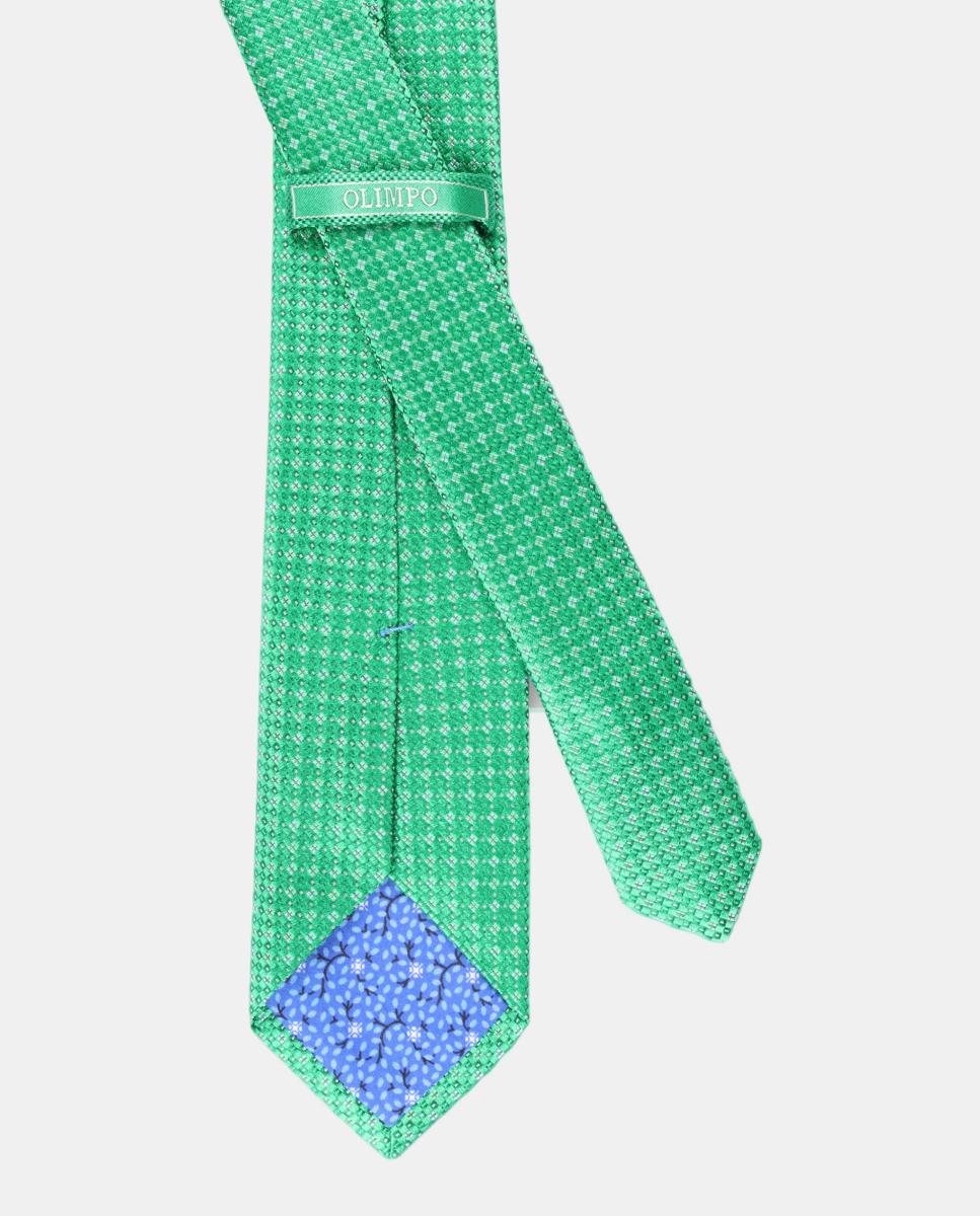 Corbata seda jacquard hombre - Olimpo - Verde Verde-2