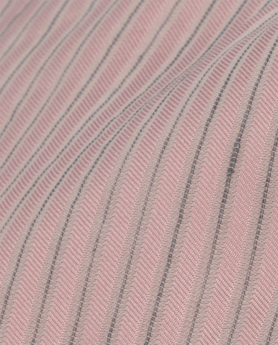 Gravata de Seda com Estampado às Riscas Rosa-2