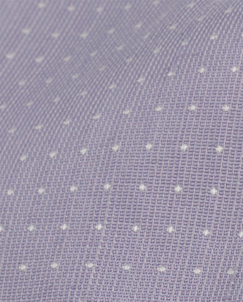 Gravata de Seda com Micro Estampado às Bolinhas Roxo-2