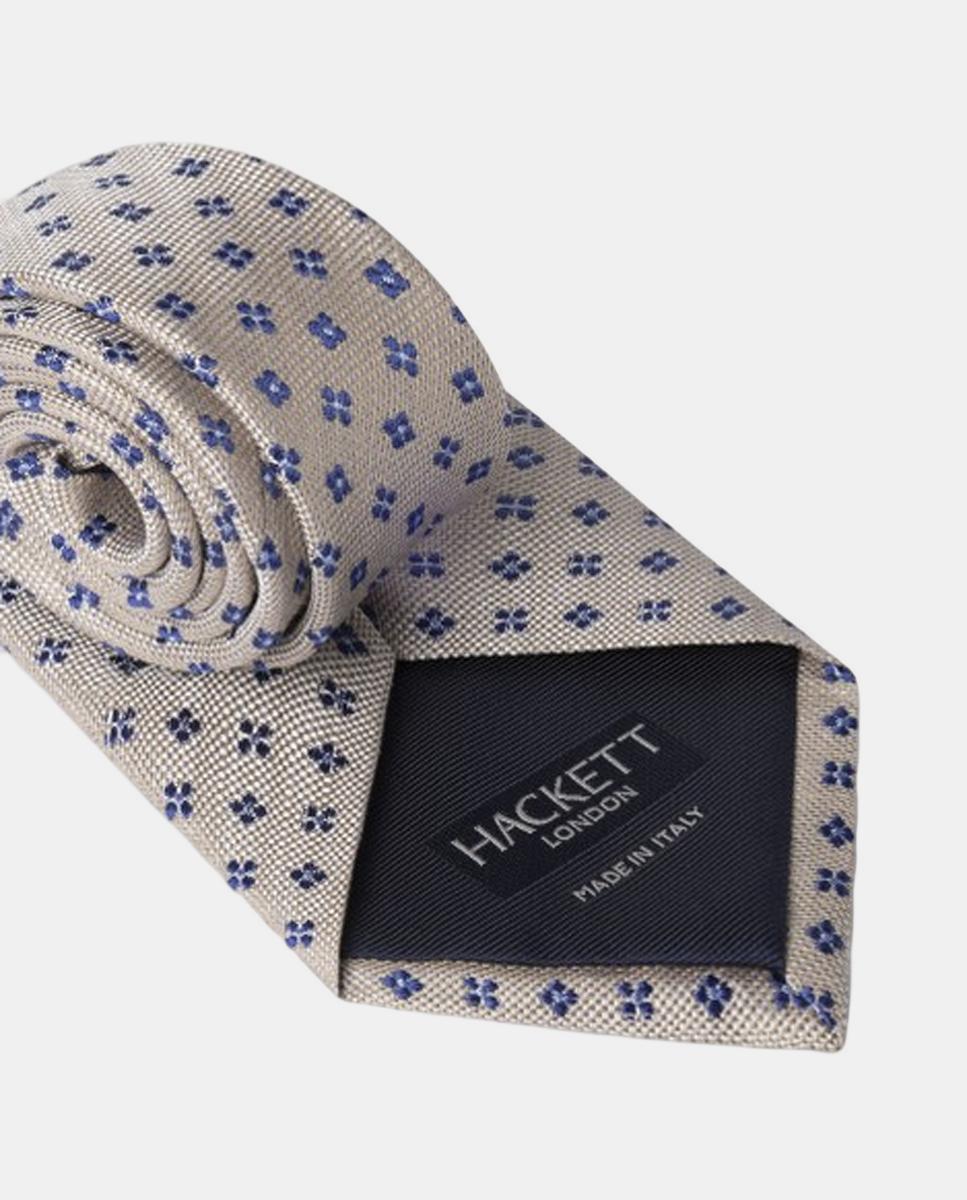 Gravata com Estampado Floral Bege-2