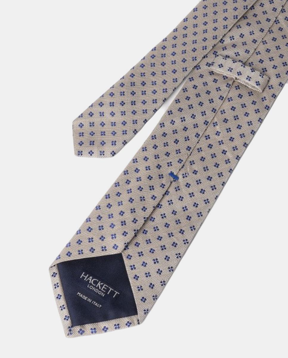 Gravata com Estampado Floral Bege-3