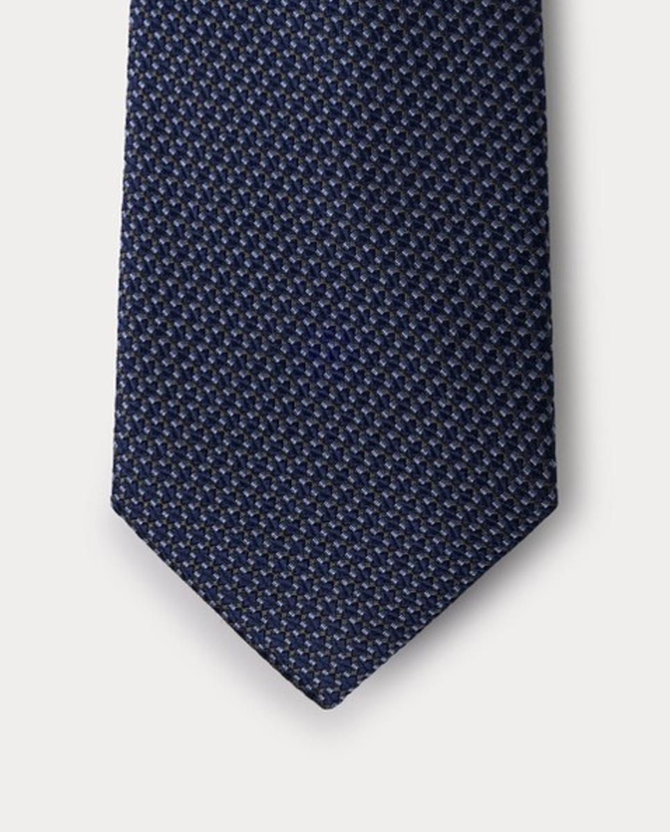 Gravata de Seda Lisa Azul-4
