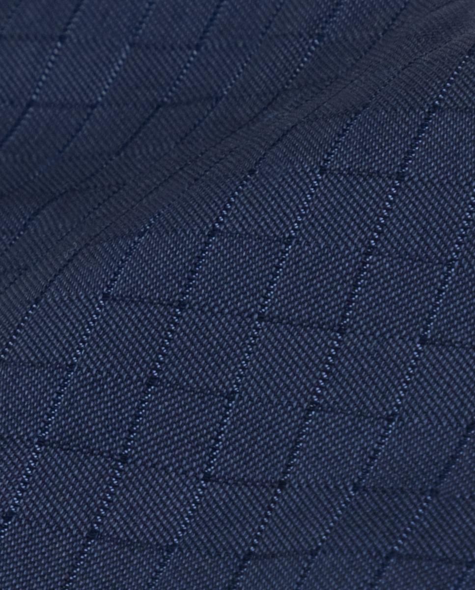 Gravata com Estampado Geométrico de Seda Azul-marinho-2