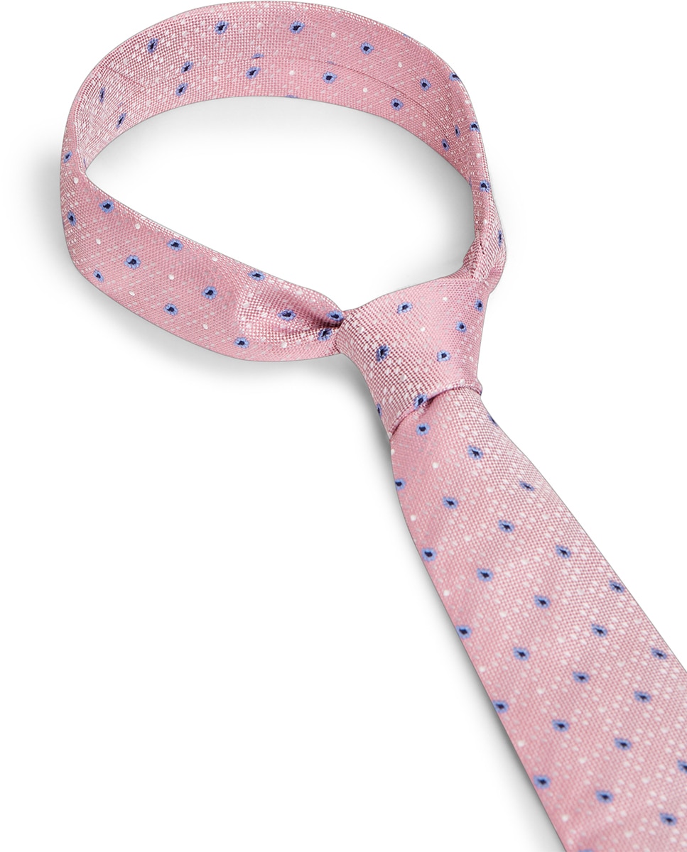 Gravata com Micro Estampado - Rosa Rosa-3