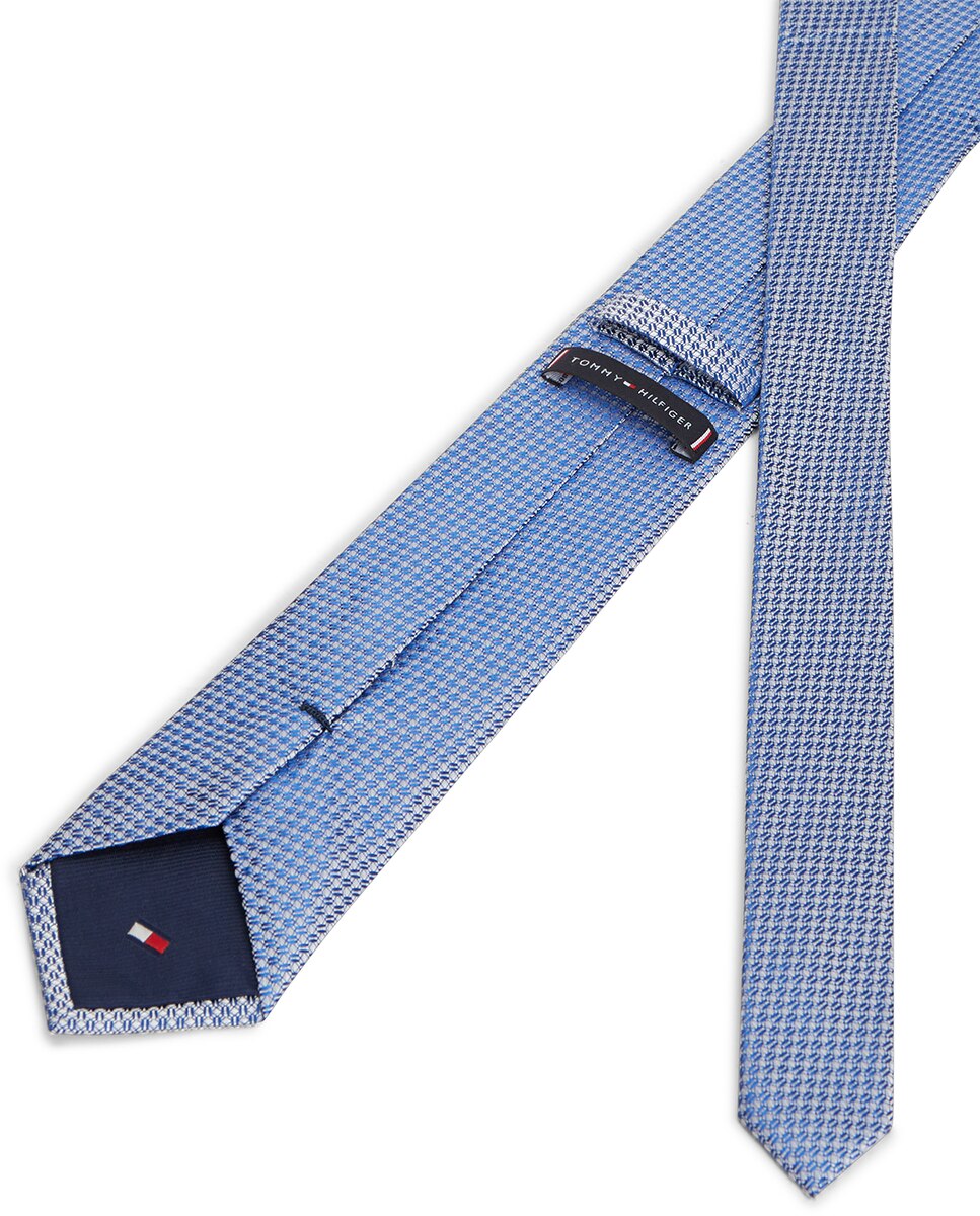 Gravata com Micro Estampado - Azul Azul-2