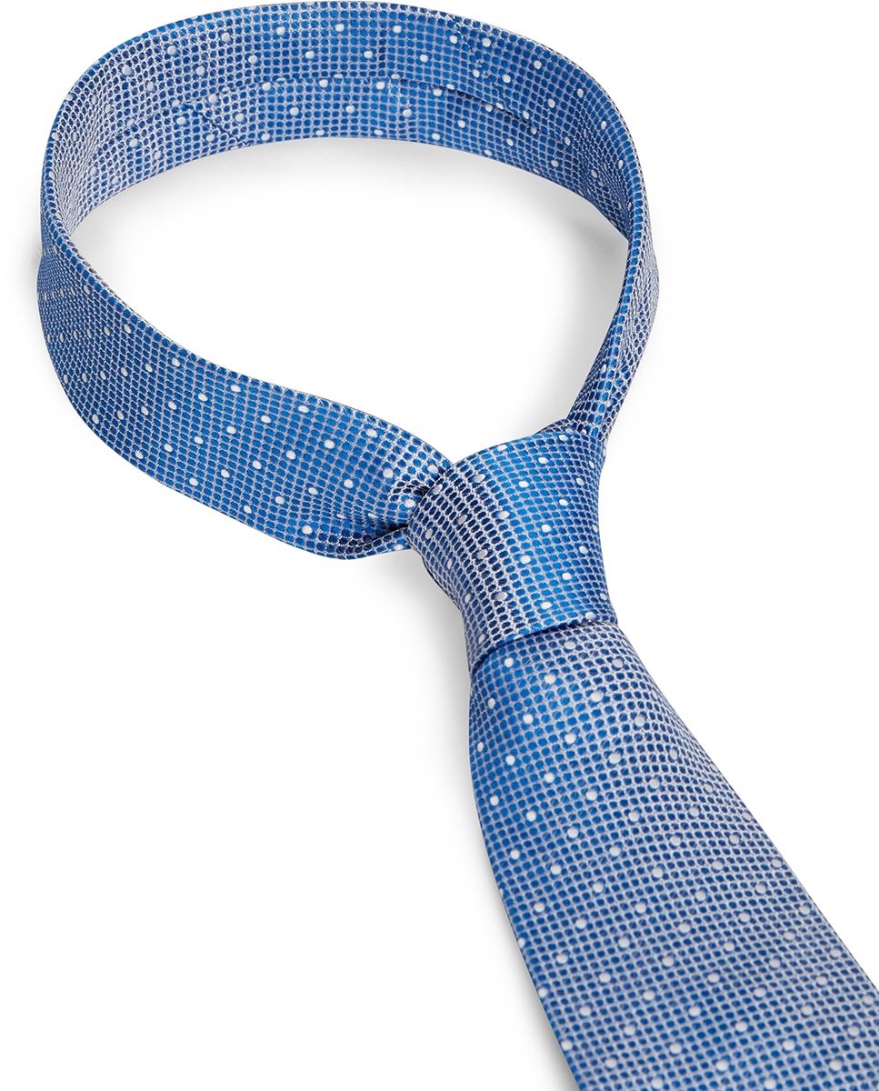 Gravata com Estampado às Bolinhas - Azul Azul-3
