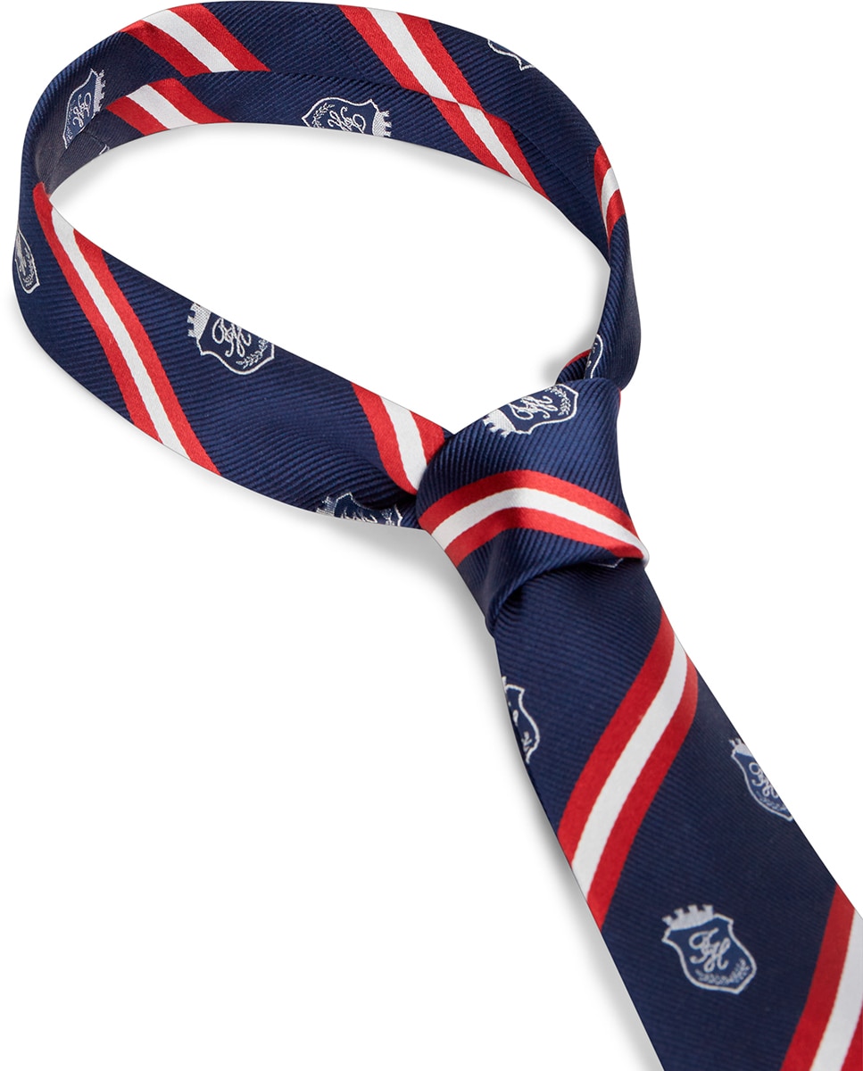 Gravata com Estampado às Riscas - Azul-Marinho Azul-marinho-2